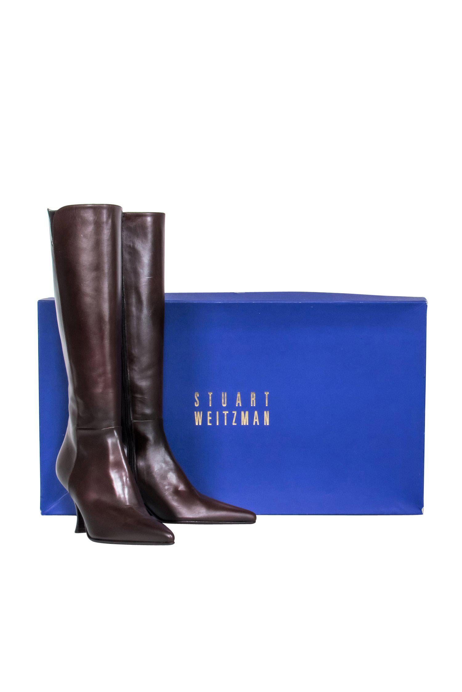 Stuart Weitzman Bonjour Heeled Knee - High Boots in Gorgeous Brown, Size 6