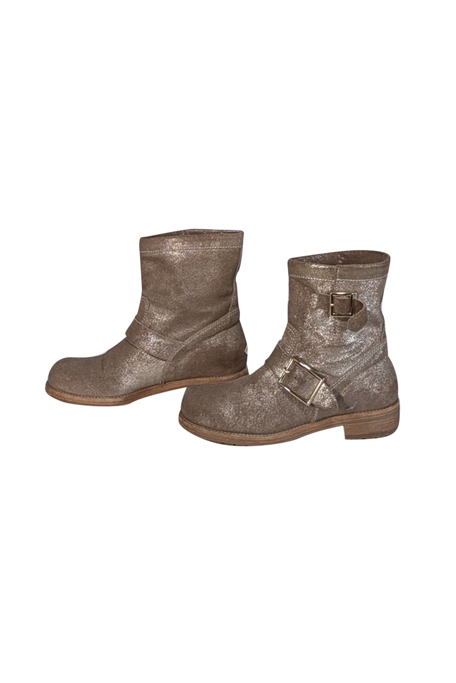 Jimmy Choo Gold Metallic Low Boots - Size 7 - Luxury Weekend Essential