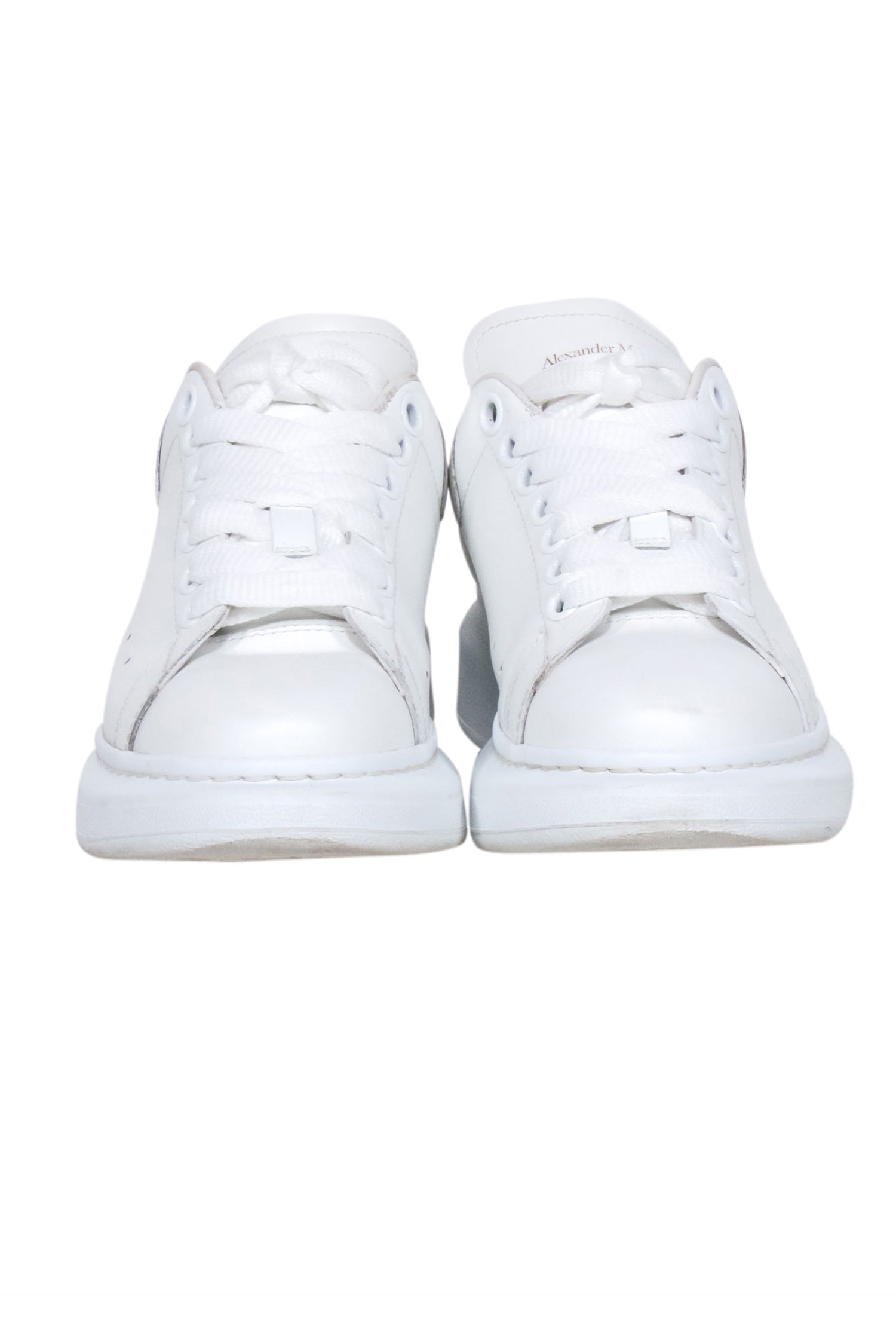 Alexander McQueen's Stunning White Leather Lace - Up Sneakers in Size 7.5
