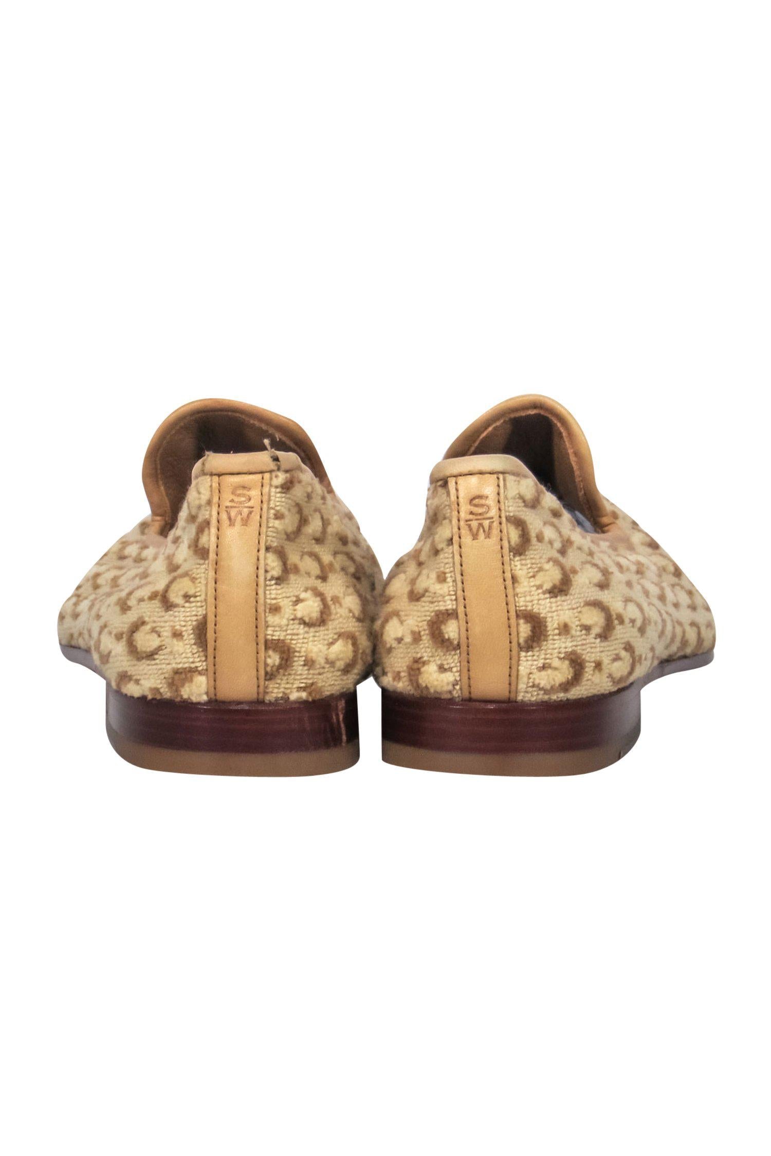 Stubbs & Wootton Beige Woven Dotted Texture Slipper Loafers - Size 7.5: Cozy Autumn Must-Haves
