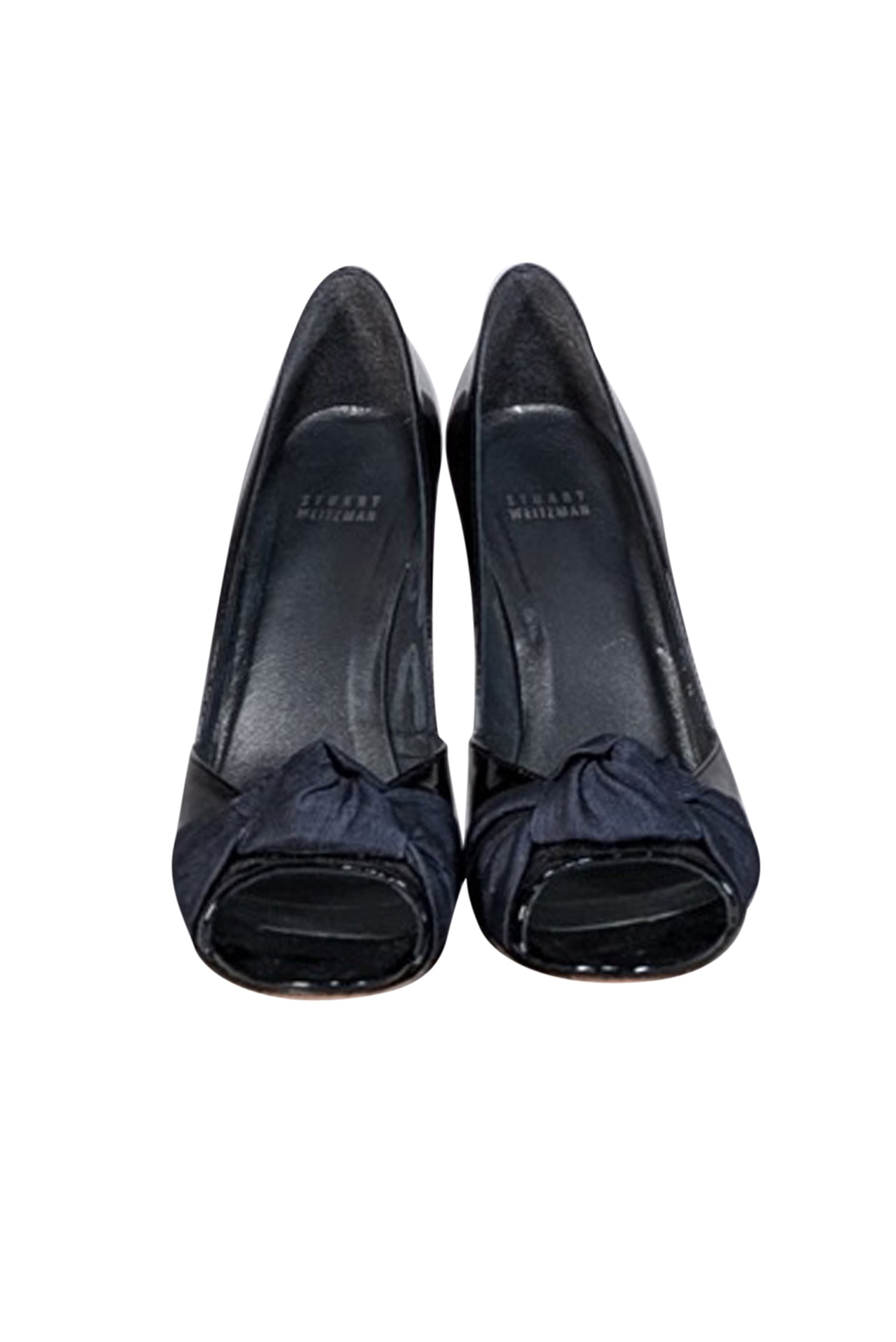 Stuart Weitzman Black Patent Leather Peep Toe Pumps - Size 9.5 - Add Sass to Your Step!