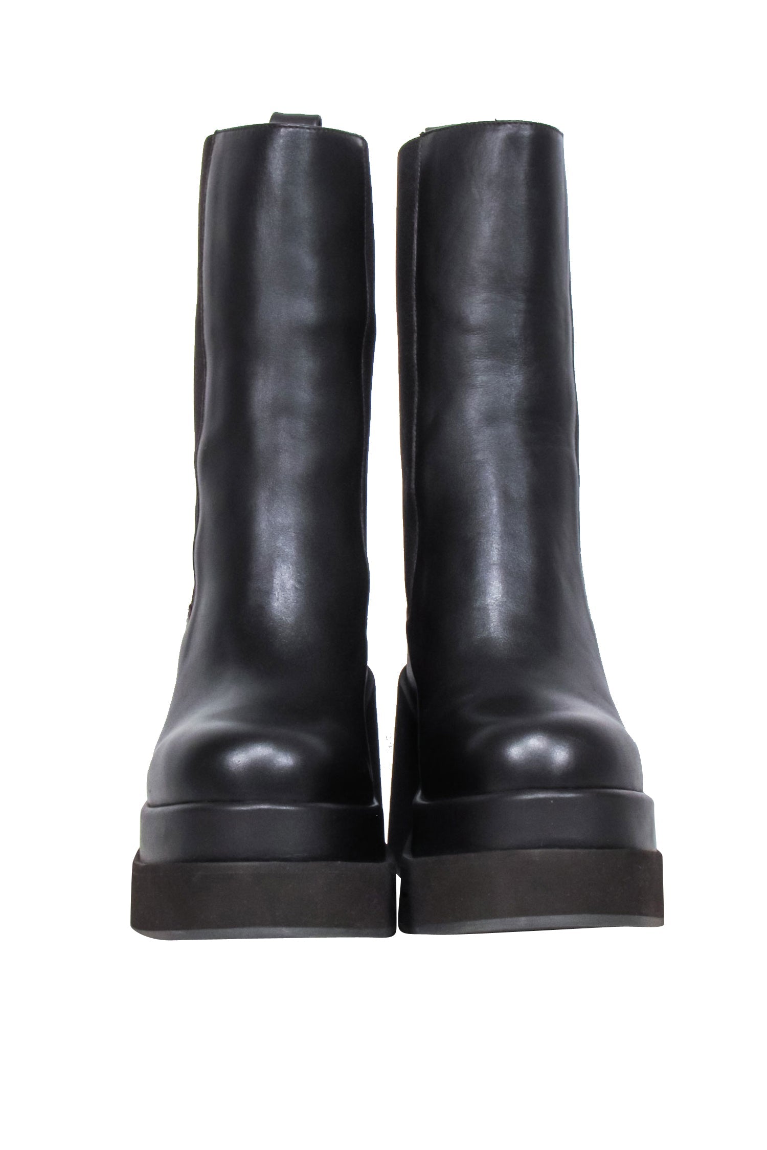 Paloma Barcelo Espresso Brown Leather Platform Boots - Size 8.5 - Chic Fall Essential