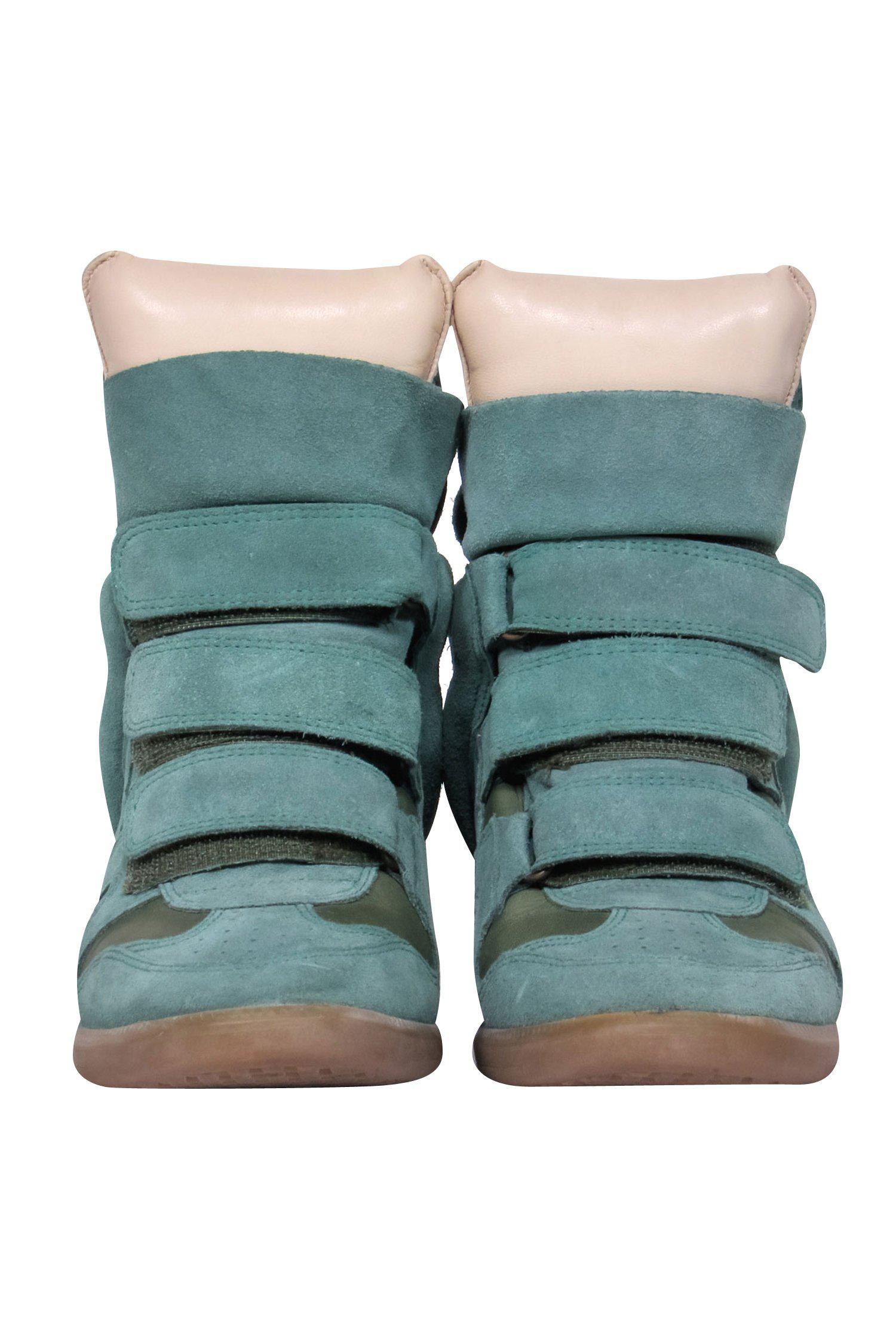 Isabel Marant Sage Green Suede Wedge Sneakers - Size 8: Elevate Your Style!