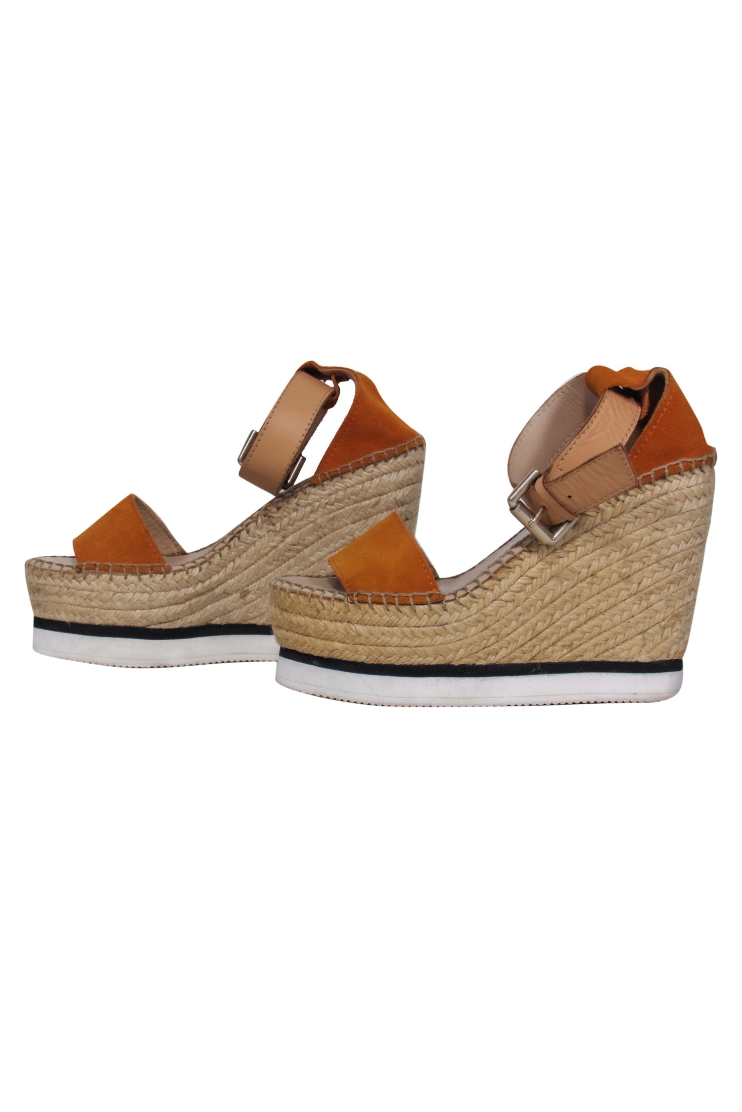 See by Chloe - Stunning Burnt Orange Suede Woven Platform Espadrilles in Size 6