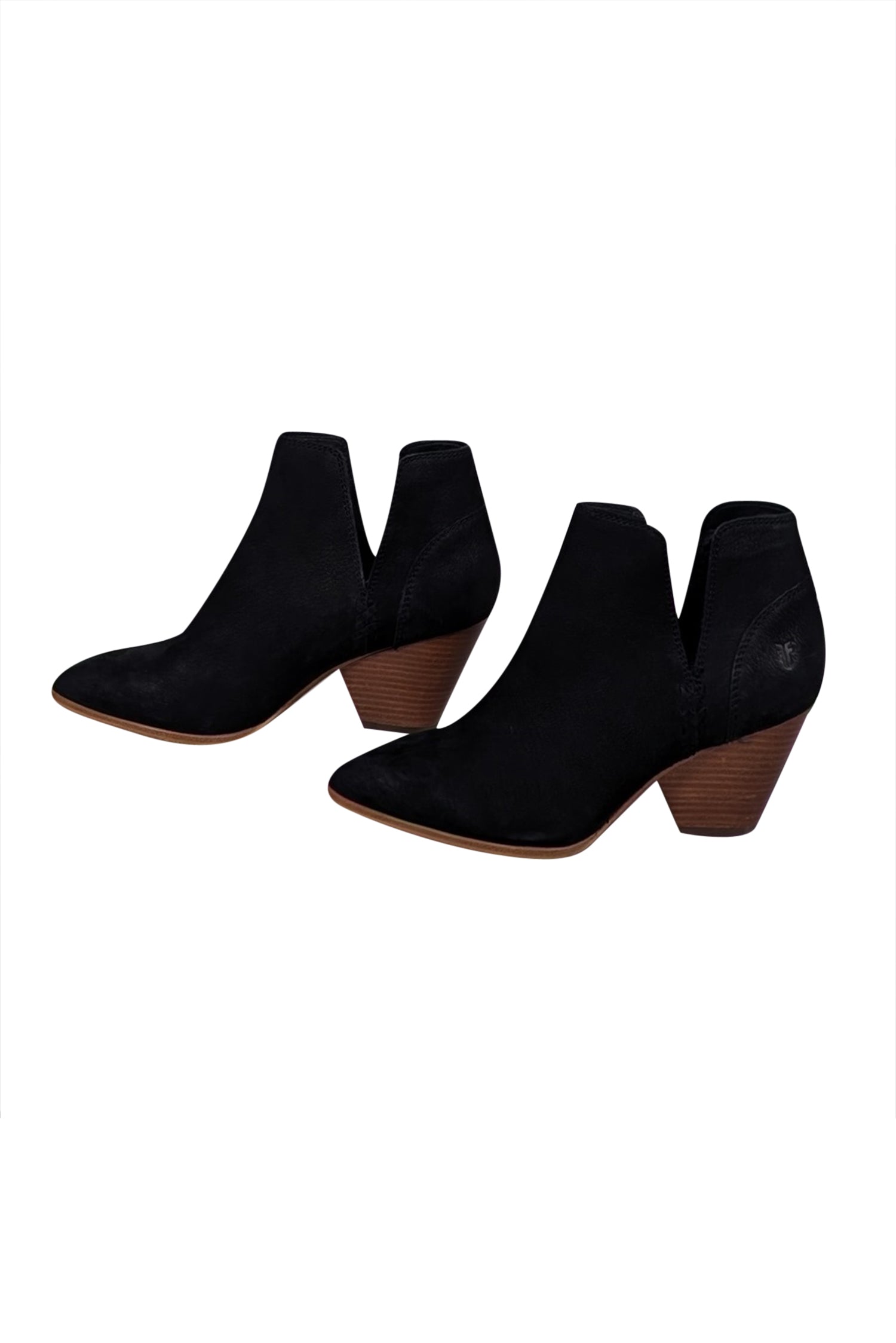 Frye Black Leather Pointed Toe Slip-On Short Boots - Size 8