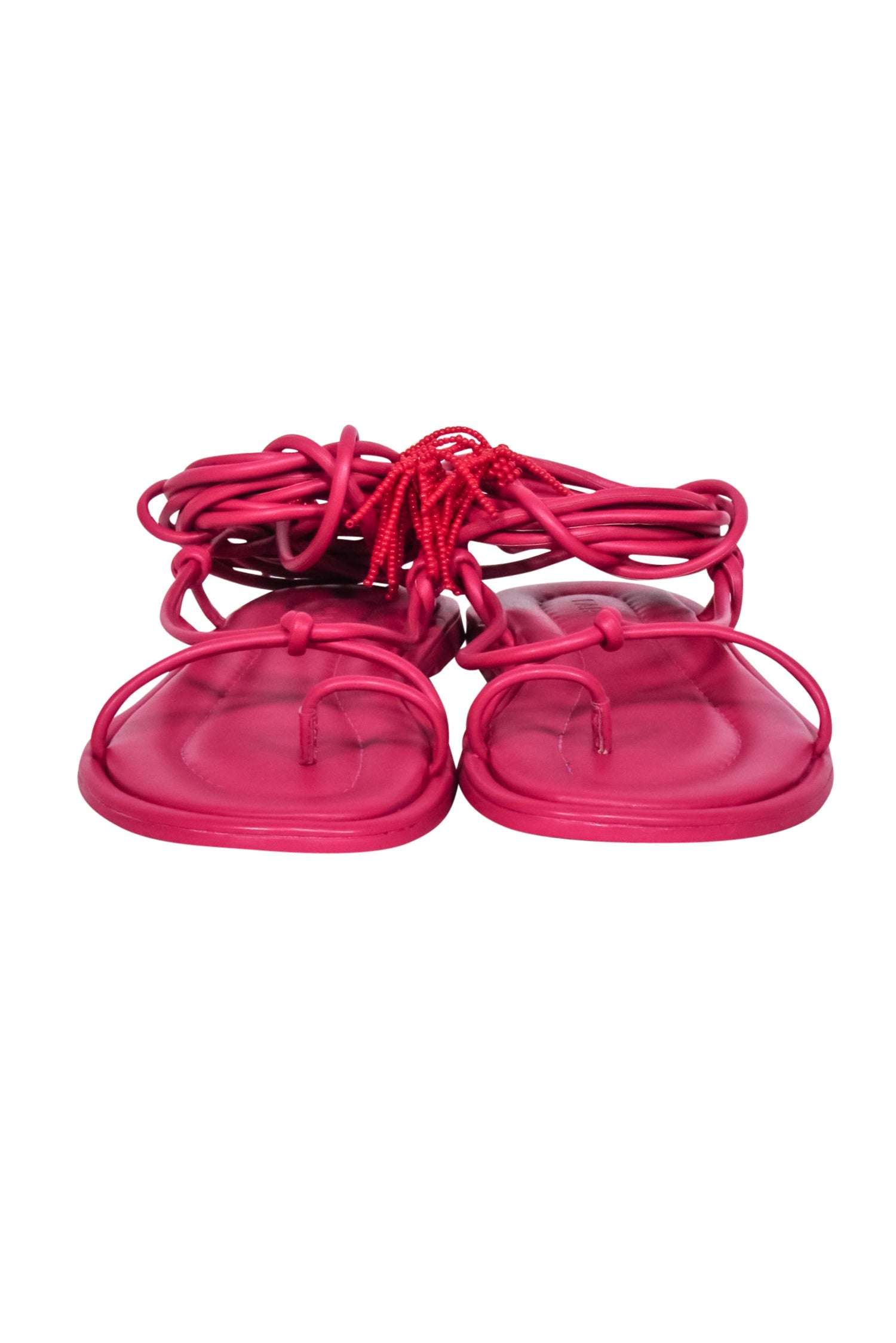 Farm Rio - Stunning Dark Pink Lace Up Ankle Tie Sandals in Size 6