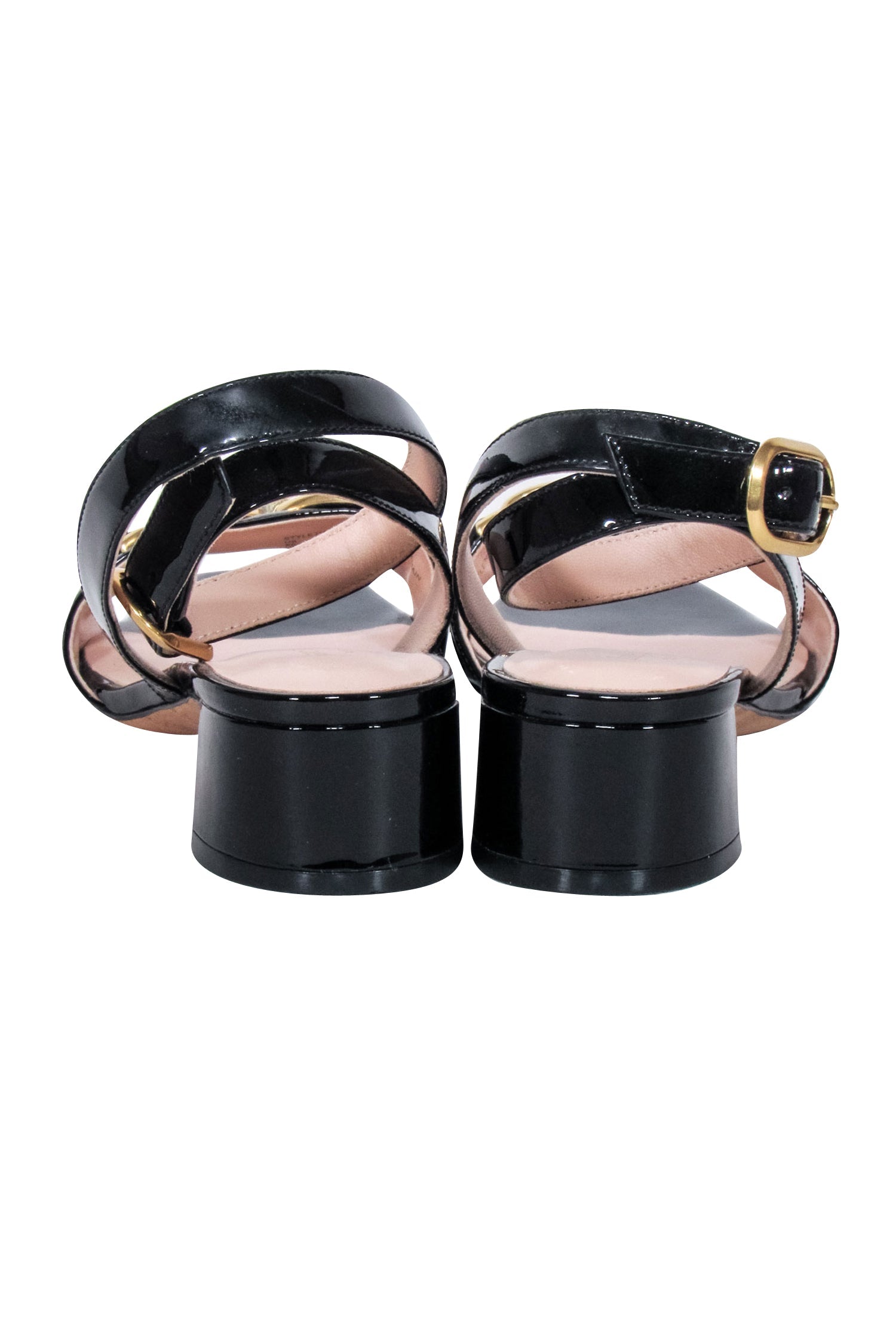 Kate Spade Black Patent Leather Open - Toe Block Heel Shoes in Size 6