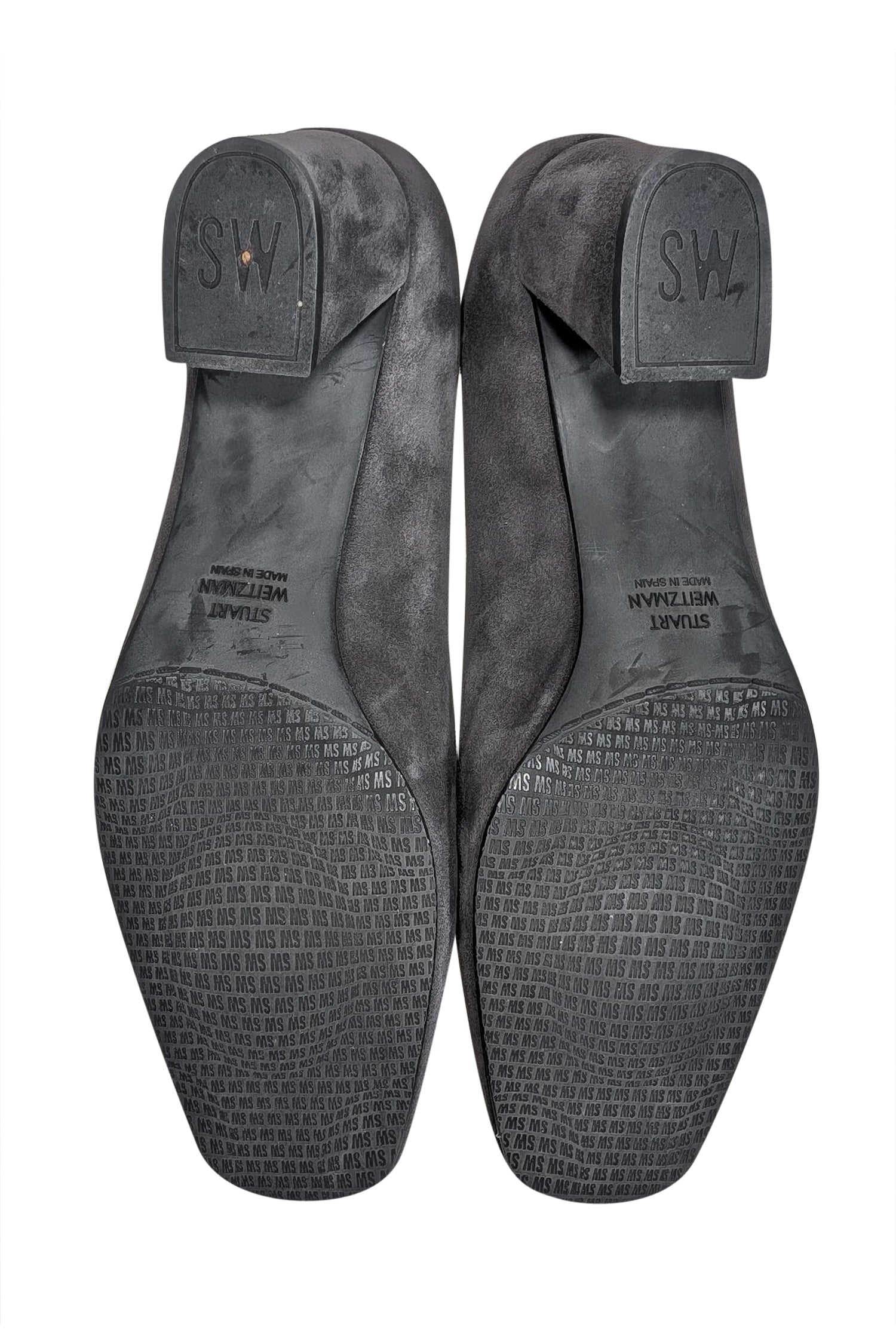 Stuart Weitzman Grey Suede Block Heel Pumps - Size 9 - Elevate Your Style!