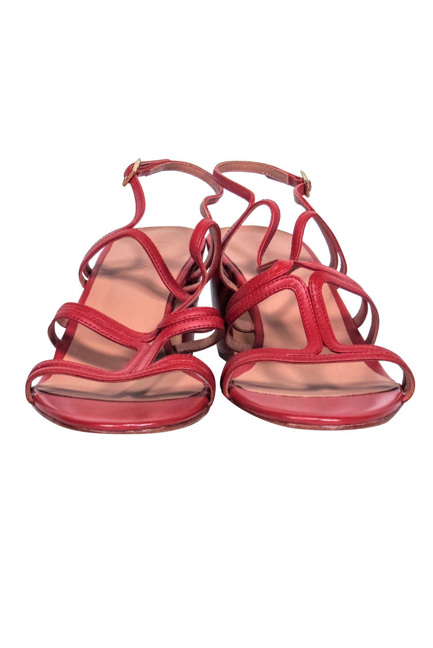 Rachel Comey's Stunning Red Strappy Block Heel Pumps - Size 11