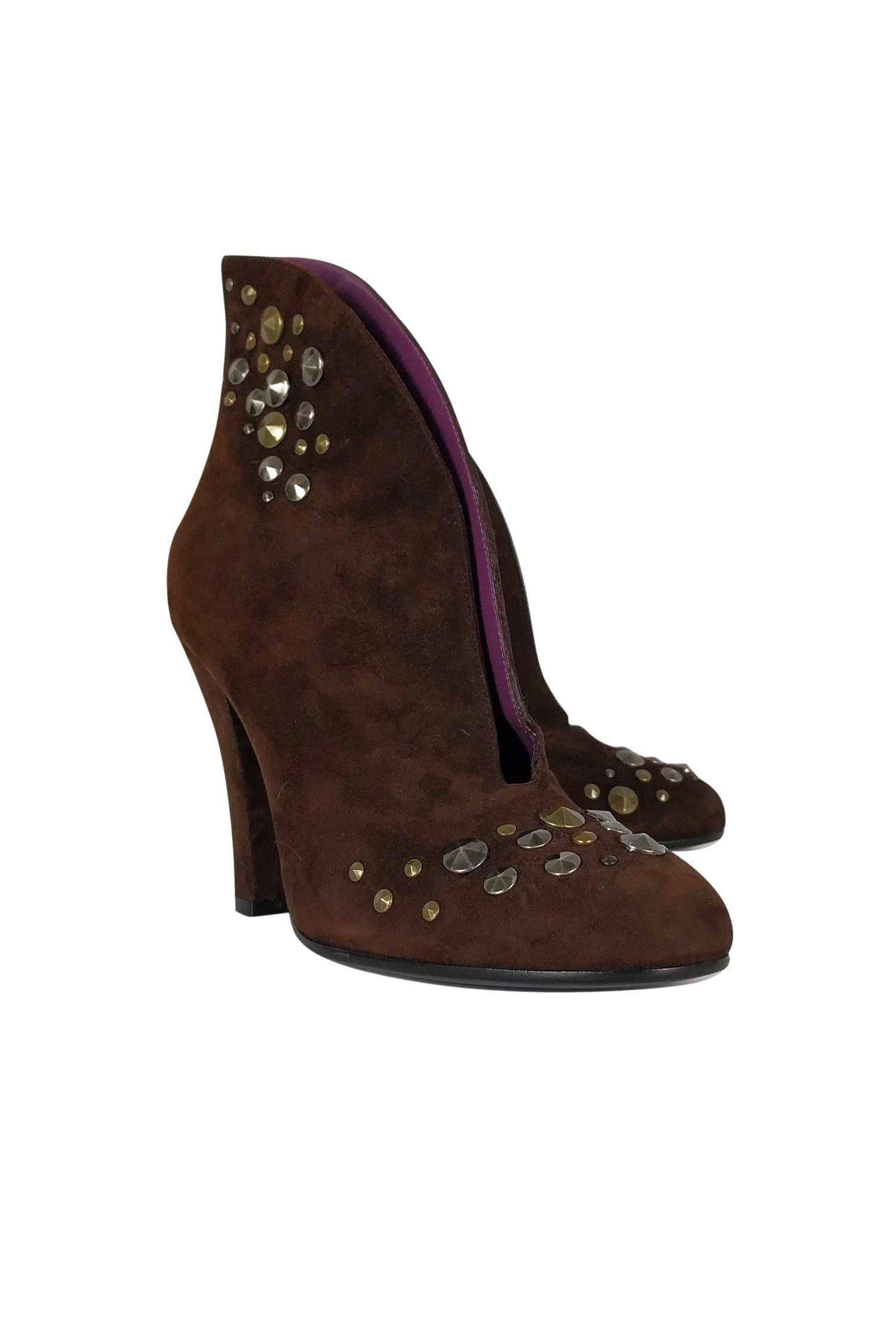 Marc Jacobs Edgy Brown Suede Booties - Size 8.5