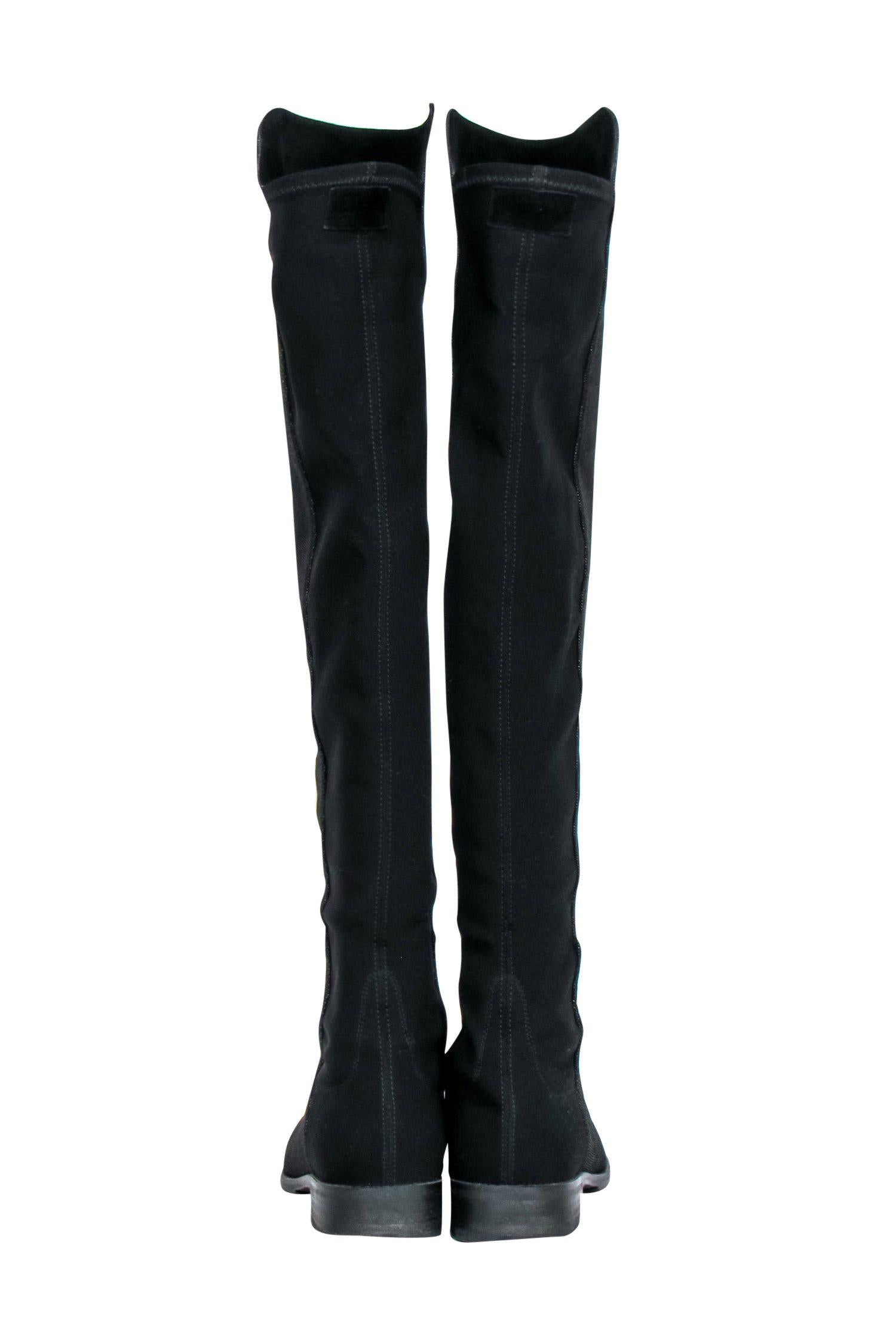 Stuart Weitzman's Stunning Black Textured Over-the-Knee 5050 Boots - Size 8