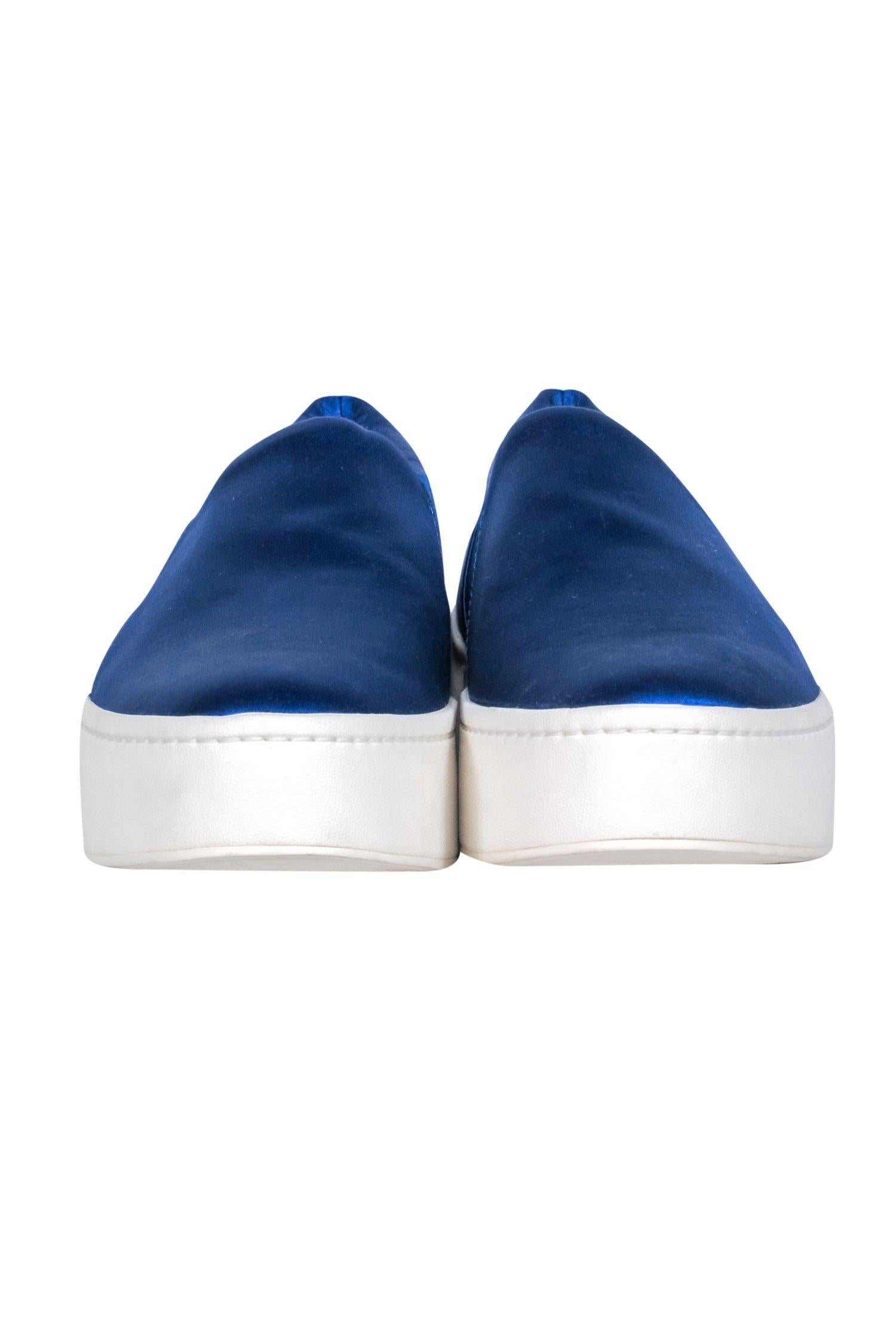 Vince Blue Satin Slip-On Platform Sneakers - Size 7 - Elevate Your Style!