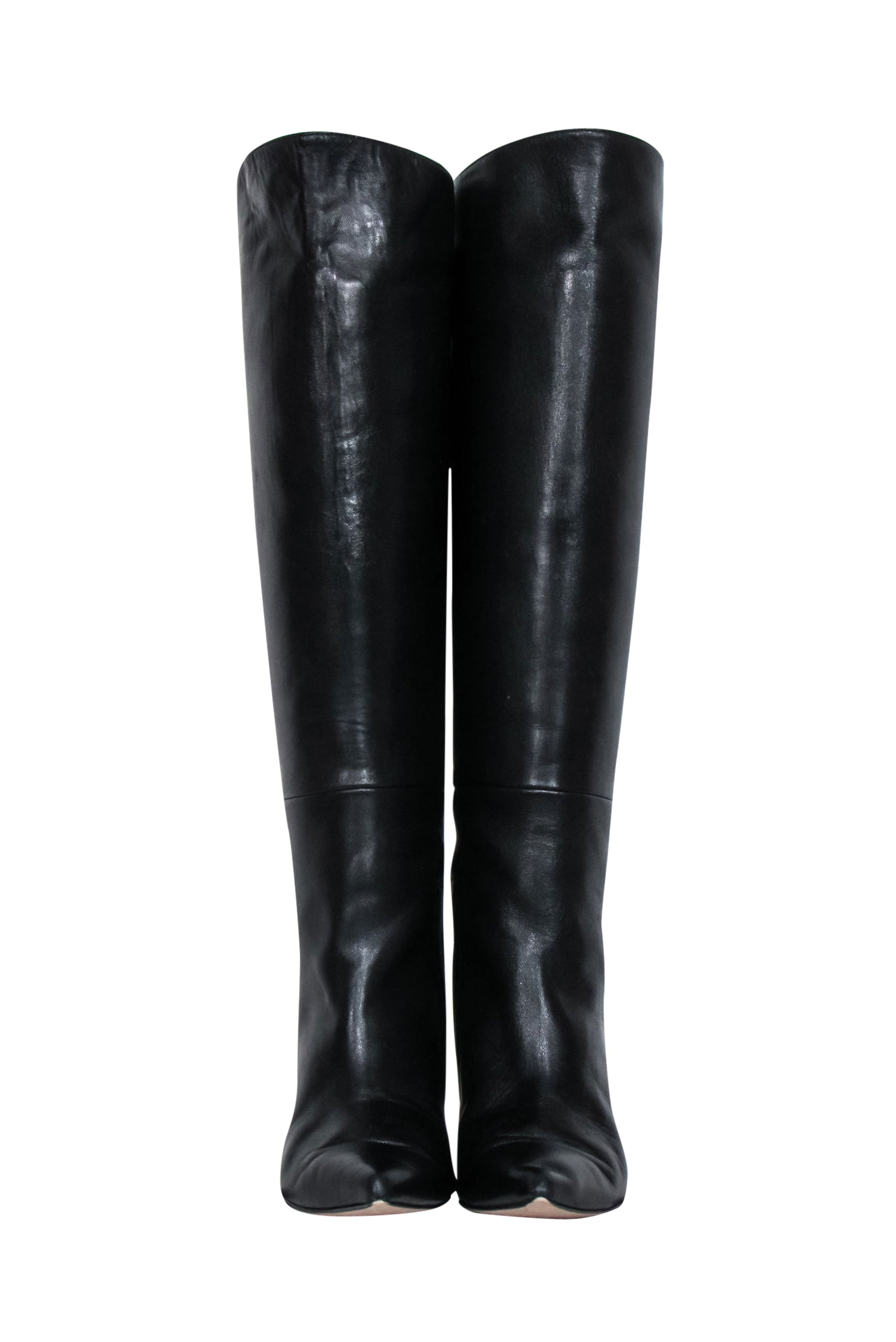 Stuart Weitzman Black Leather Tall Stiletto Heel Boots - Size 6