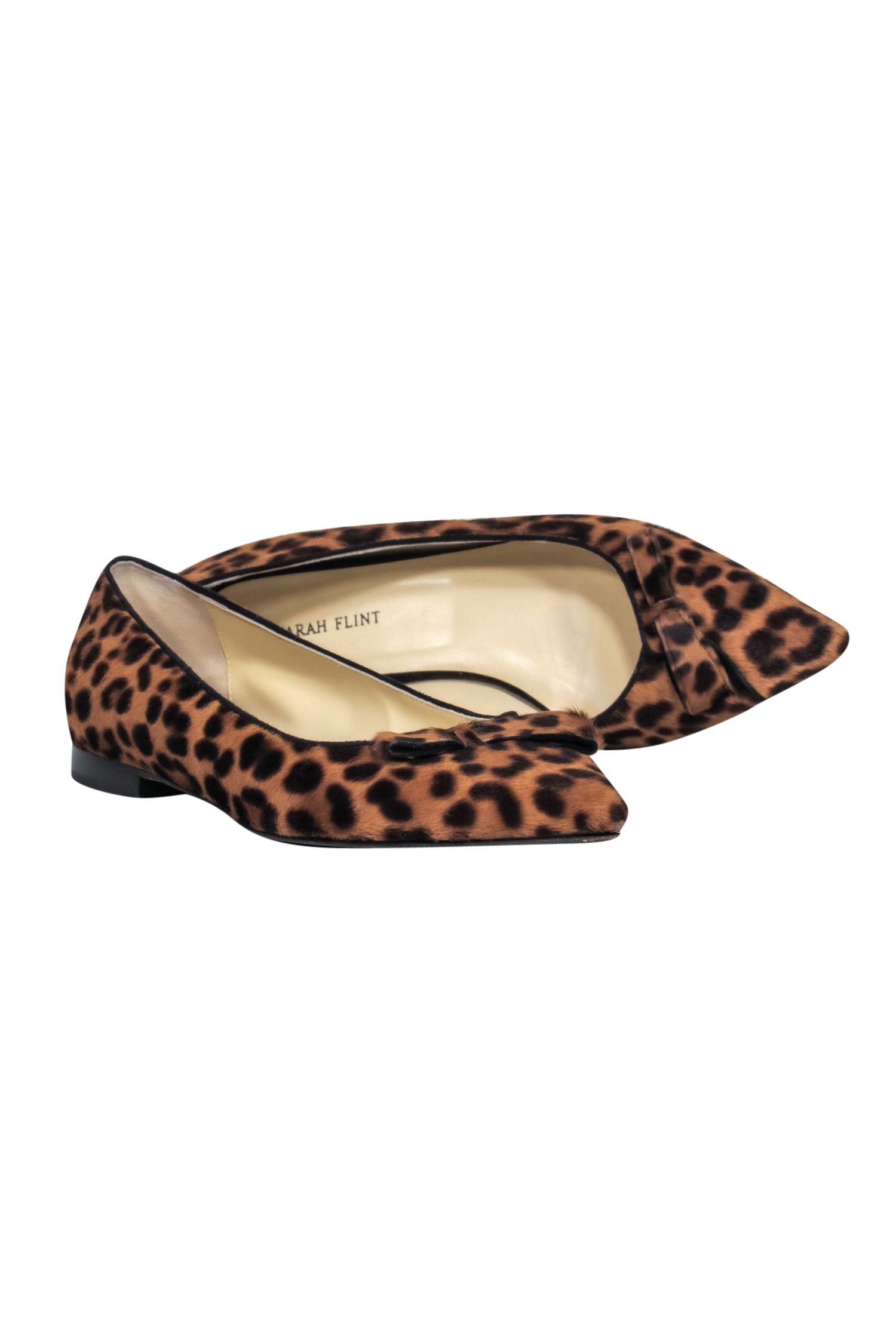 Sarah Flint Natalie Leopard Print Calf Hair Flats - Size 6.5 - Effortlessly Stylish!