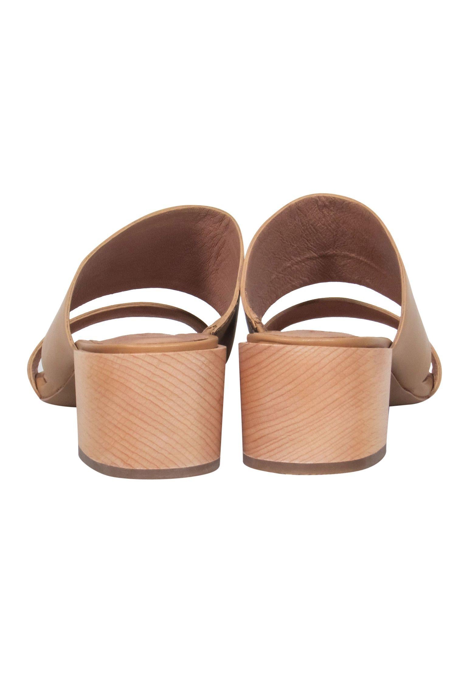 Madewell's Chic Tan Mule Block Heeled Sandals - Size 6.5