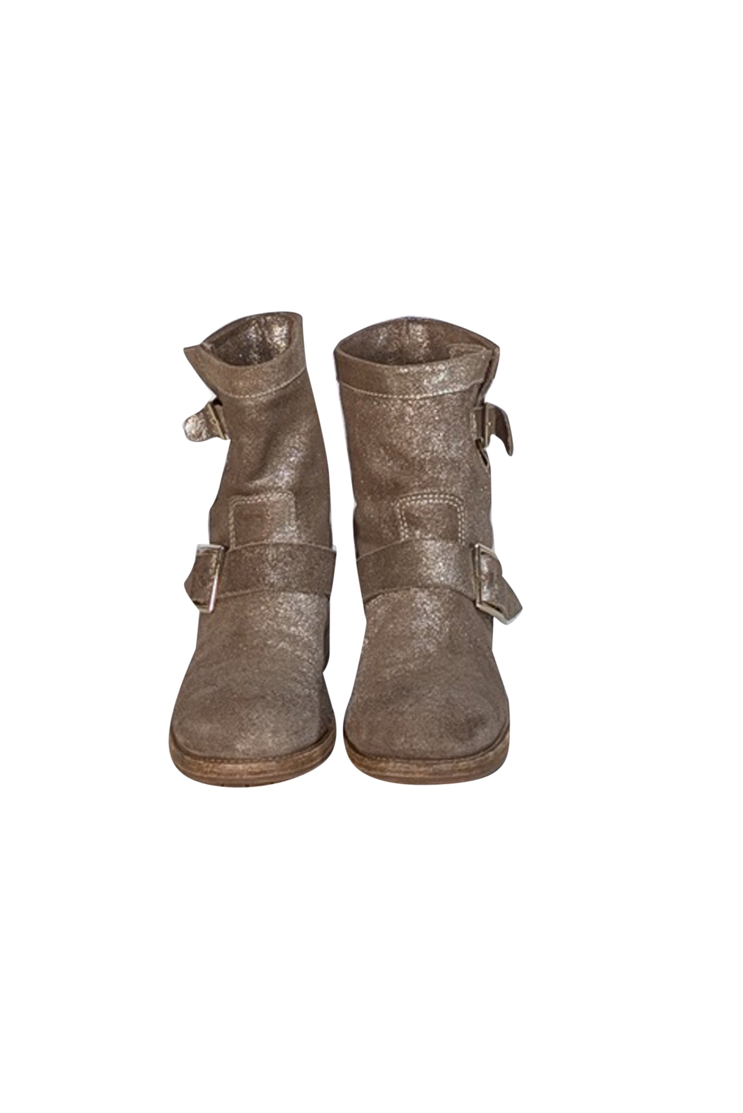 Jimmy Choo Gold Metallic Low Boots - Size 7 - Luxury Weekend Essential