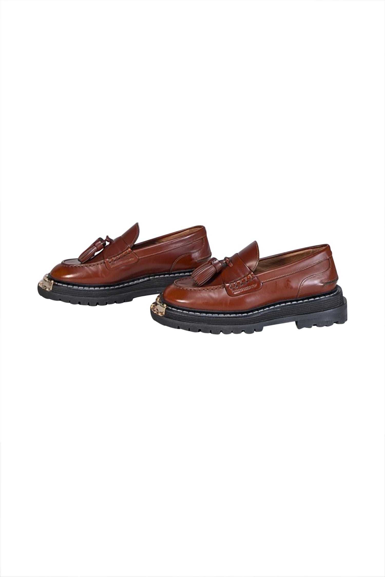 Sandro's Stunning Brown Leather Platform Loafers - Size 7