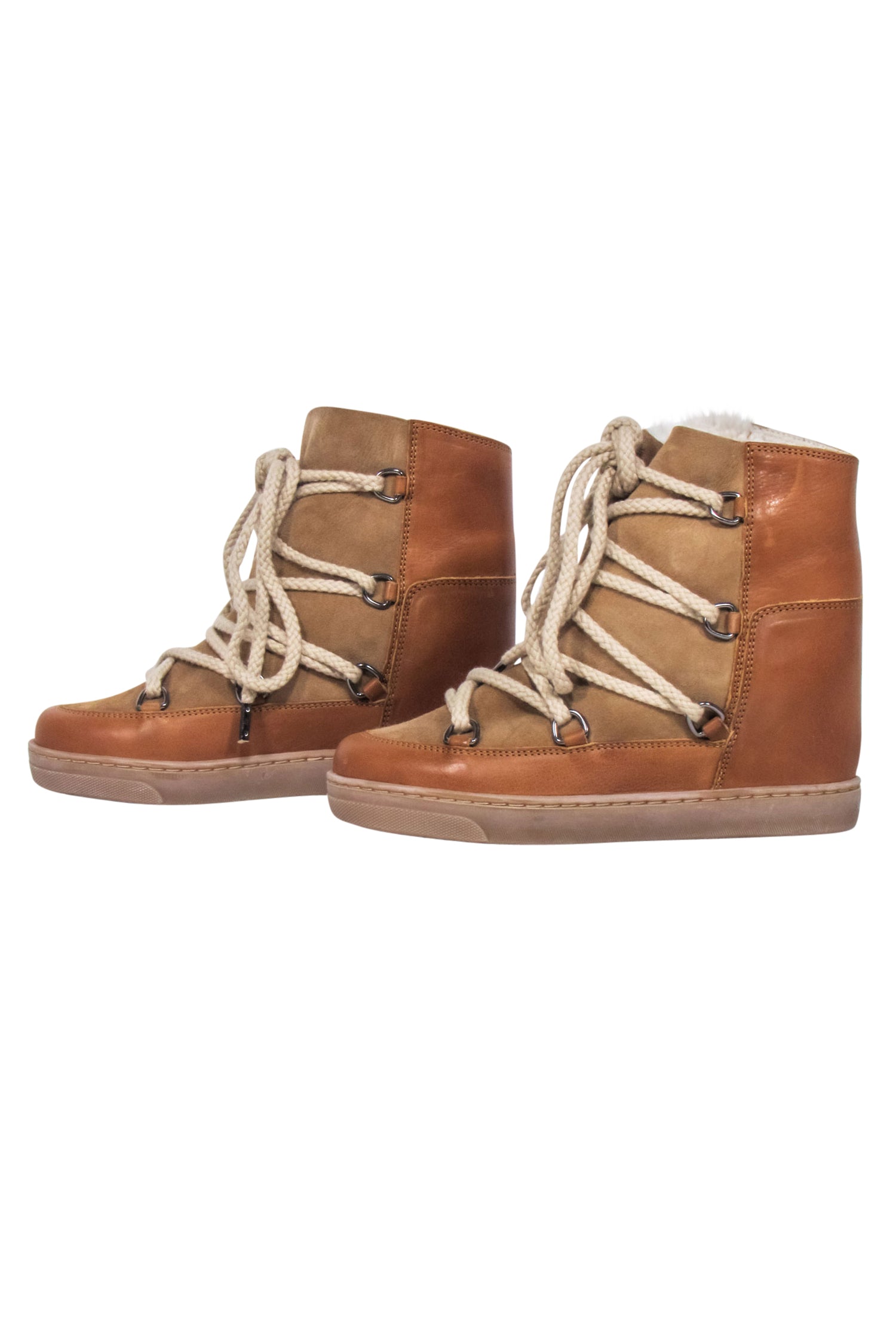 Isabel Marant's Tan Leather Nowles Snow Boots - Size 6, Your Ultimate Cold-Weather Essential!