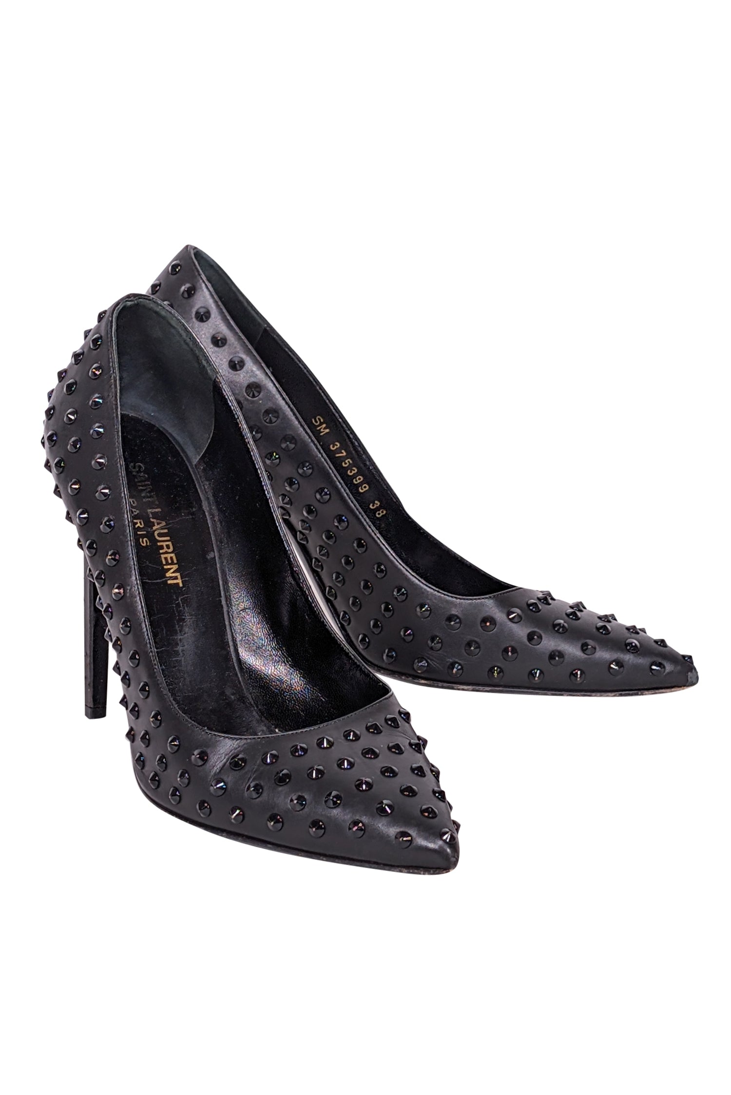 Yves Saint Laurent Black Studded Pumps - Size 8: Unleash Your Inner Rebel!
