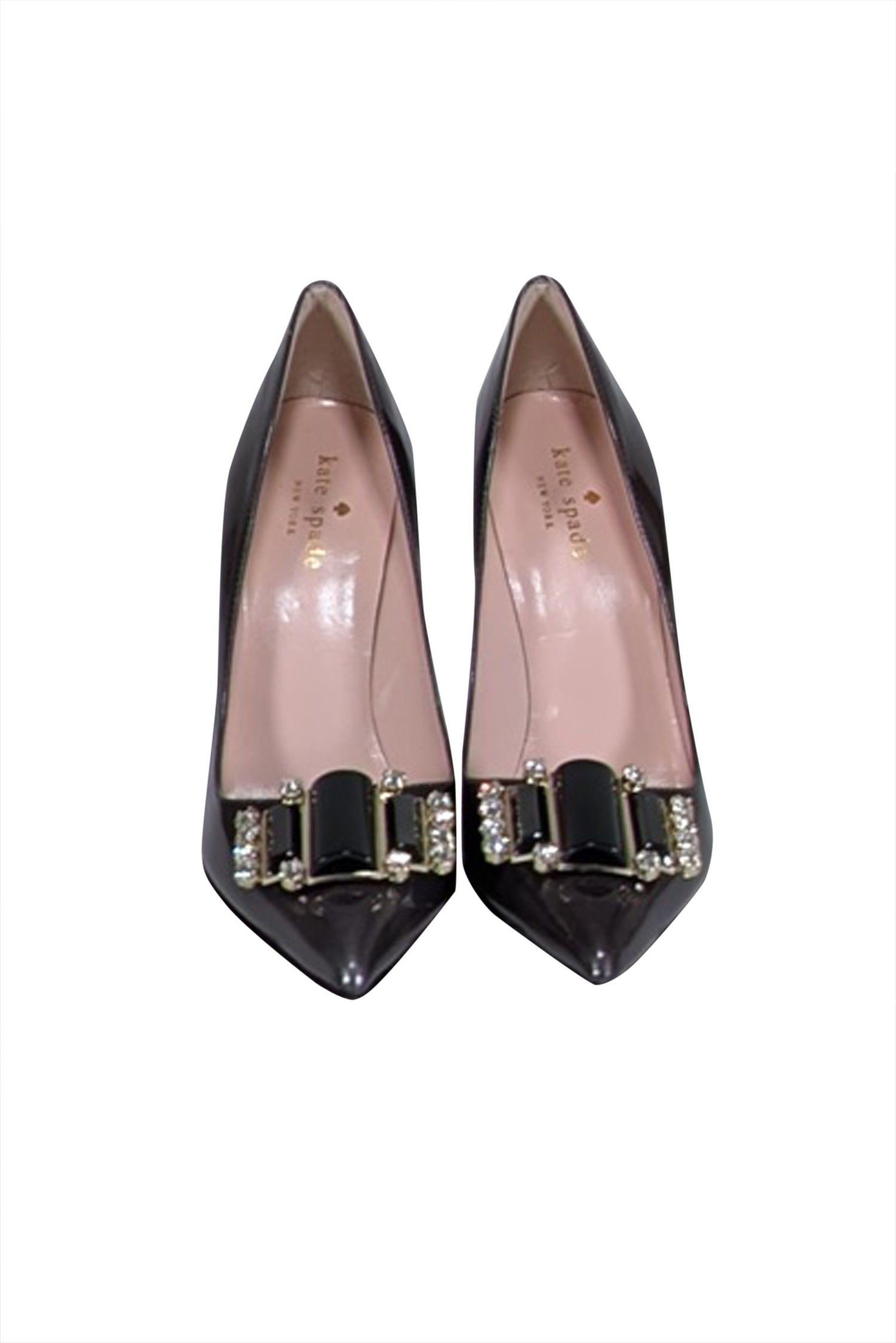 Kate Spade Gunmetal Grey Patent Leather Embellished Pumps - Size 7: Glam Up Your Look!