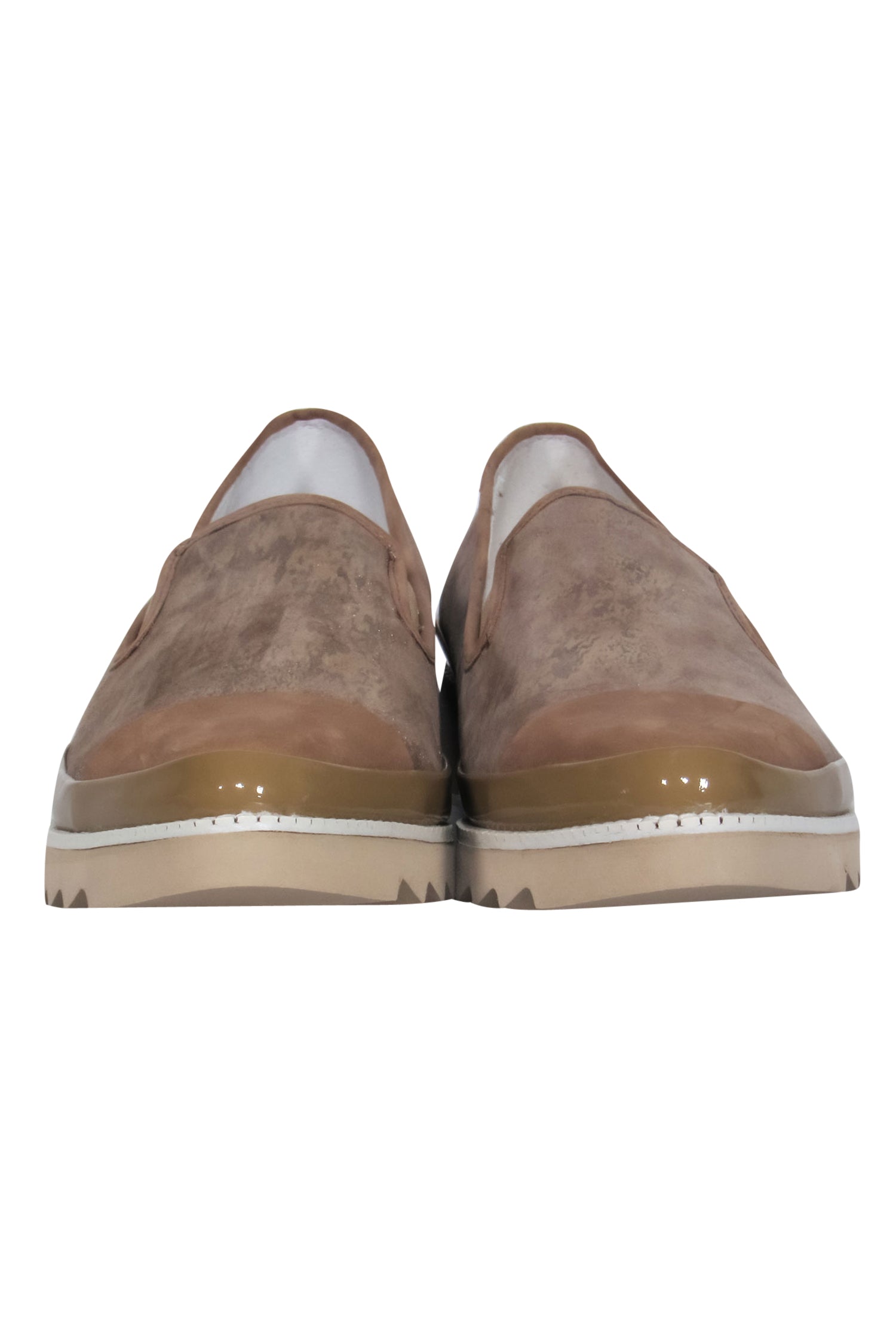 Donald J Pliner Tan Metallic Leather Pointed Toe Platform Loafers - Size 8.5 - Make a Statement!