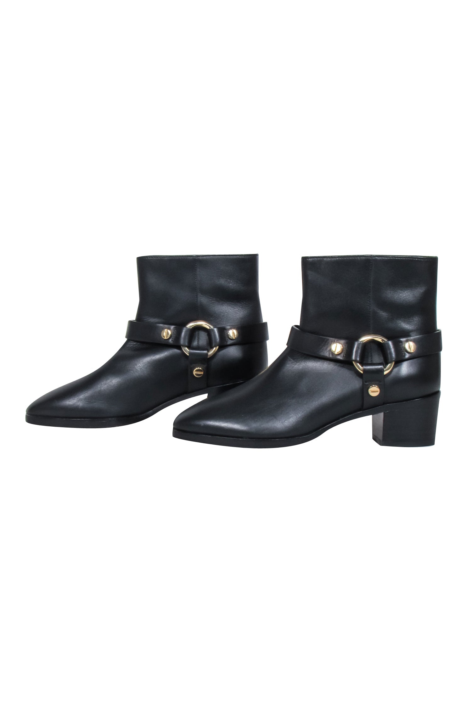 Stuart Weitzman Black Leather Ankle Detail Short Boots - Size 8.5: Unleash Your Edgy Style!