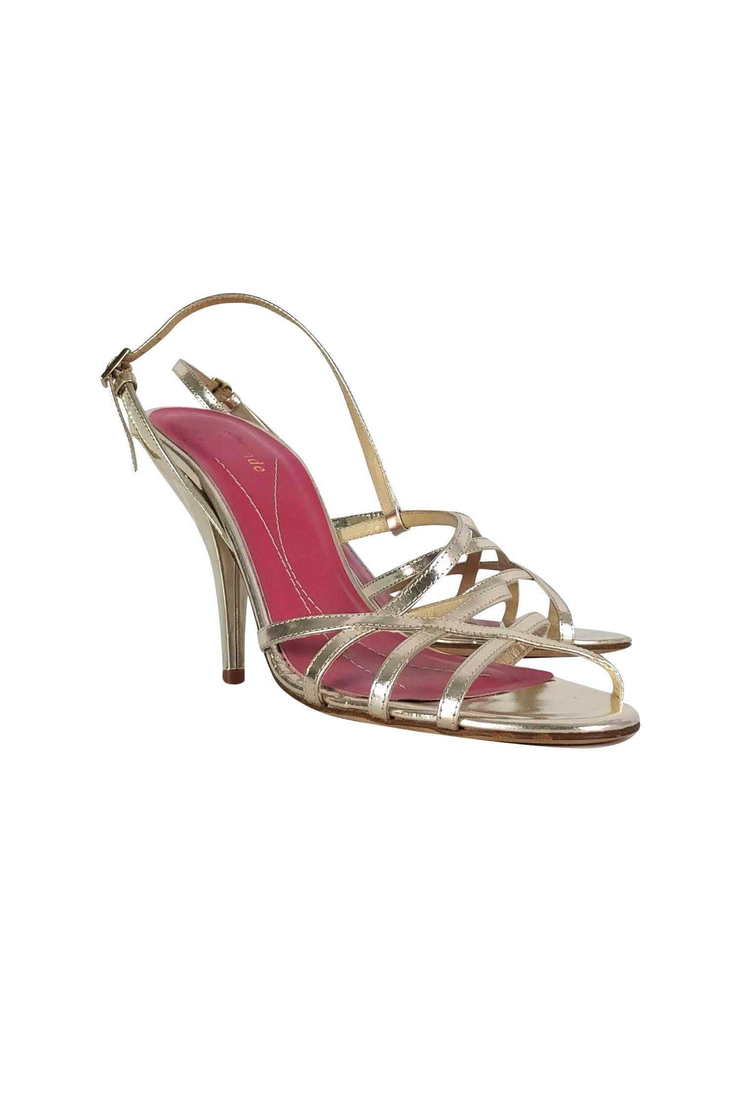 Kate Spade Shimmering Gold Strappy Heels - Size 8