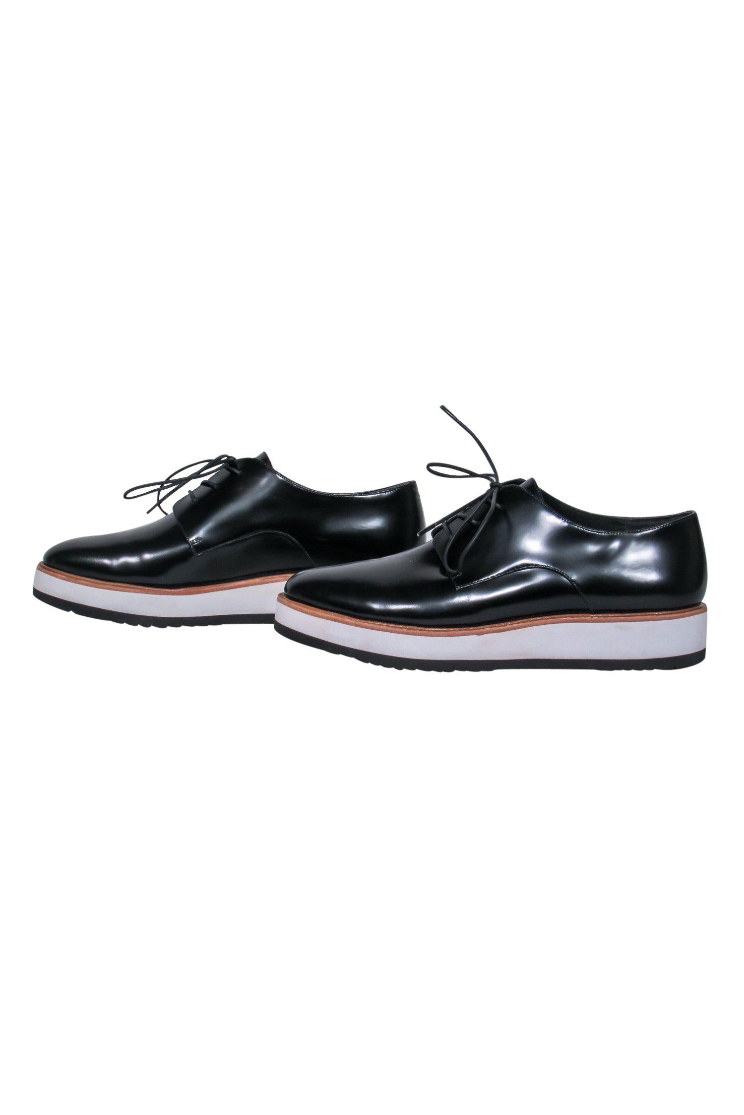 Vince Black Patent Leather Platform Loafers - Size 9: Elevate Your Style!