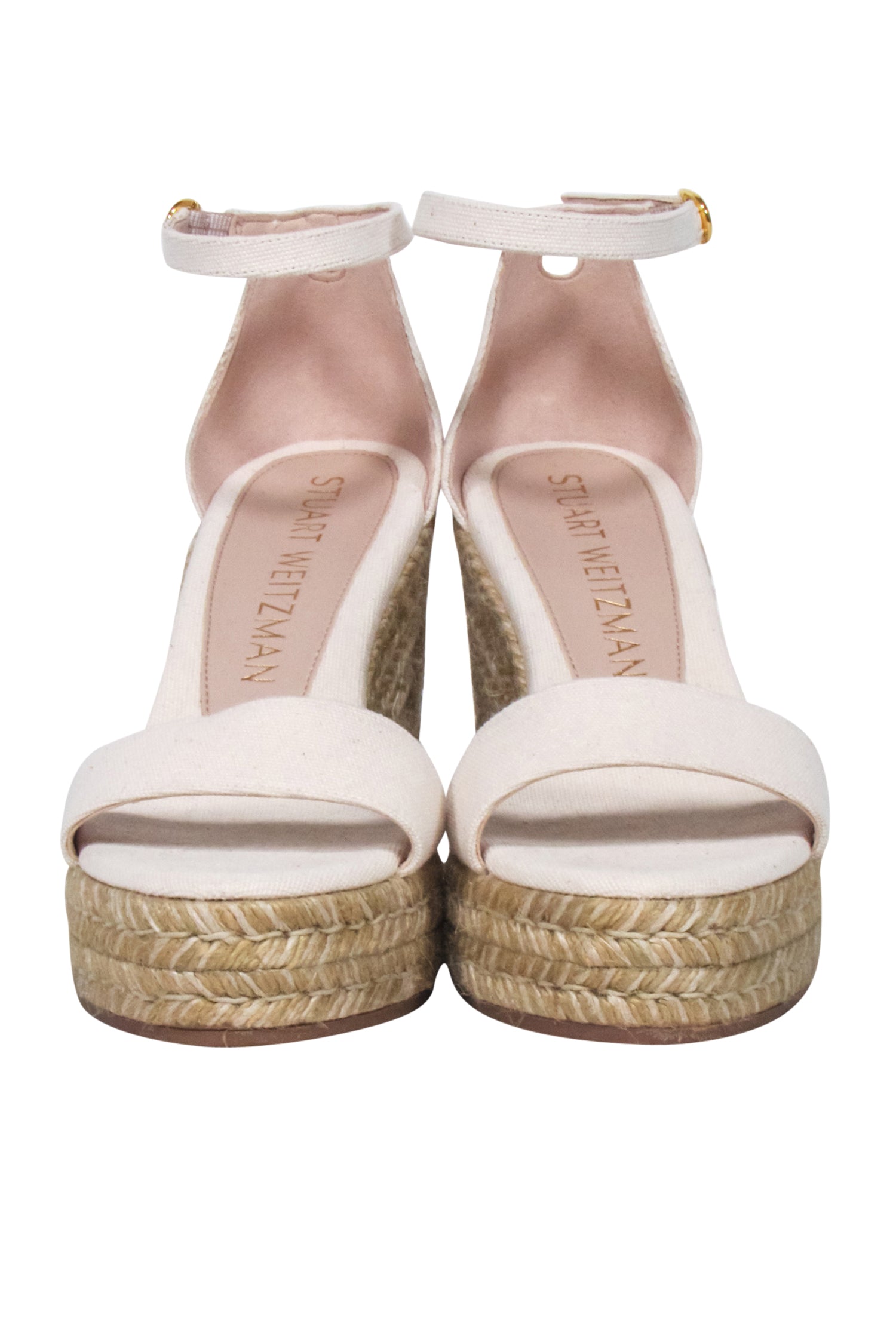 Stuart Weitzman's Gorgeous Ivory Wedge Espadrilles in Size 8.5