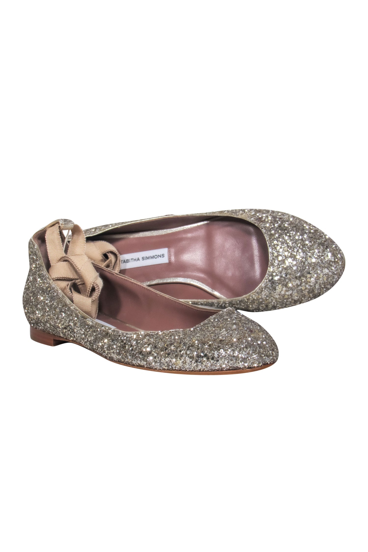 Tabitha Simmons Gold Sequin Ankle - Wrap Ballet Flats (Size 8.5) - Sparkle in Style!