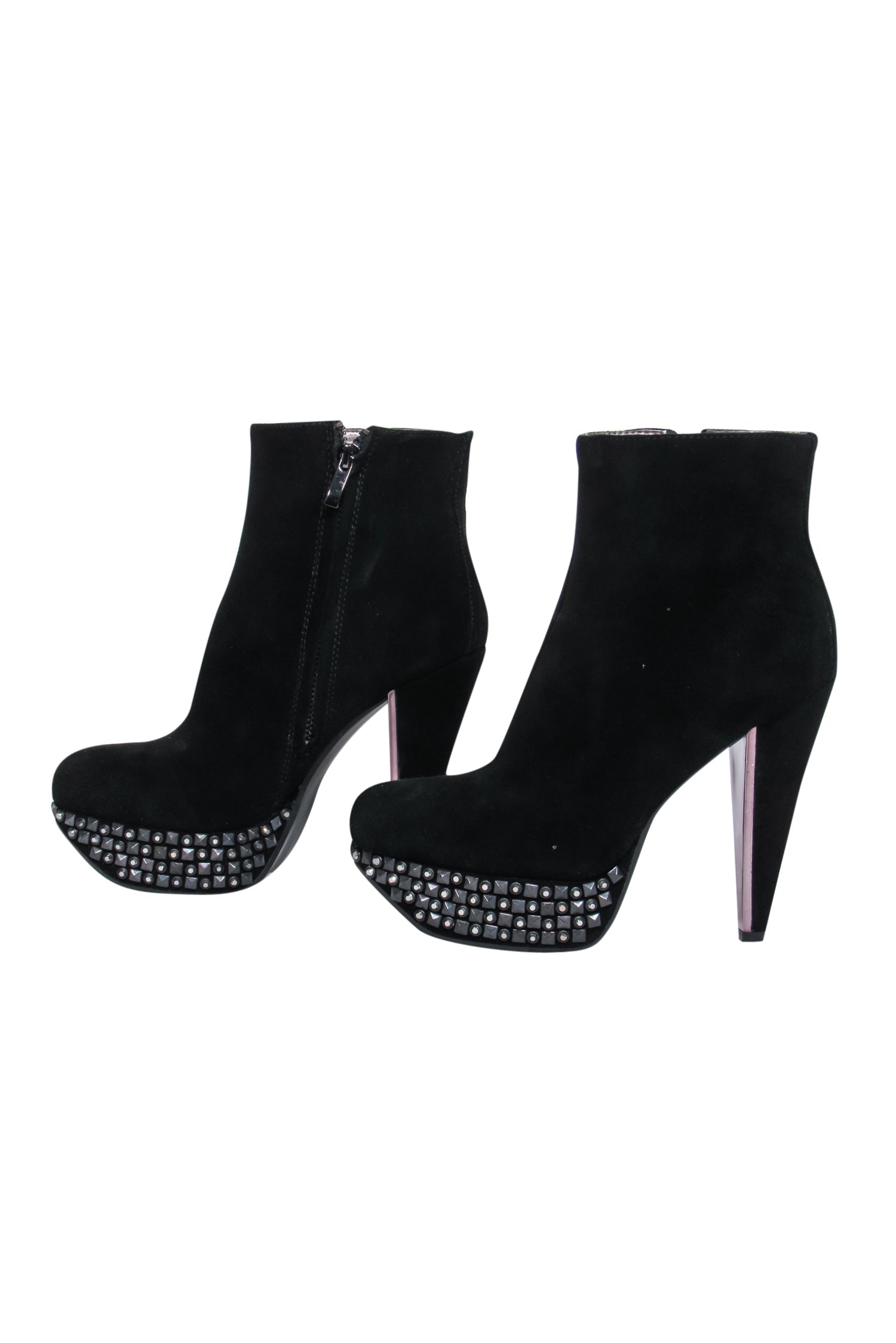 Sam Edelman Studded Black Suede Platform Stiletto Booties - Size 6