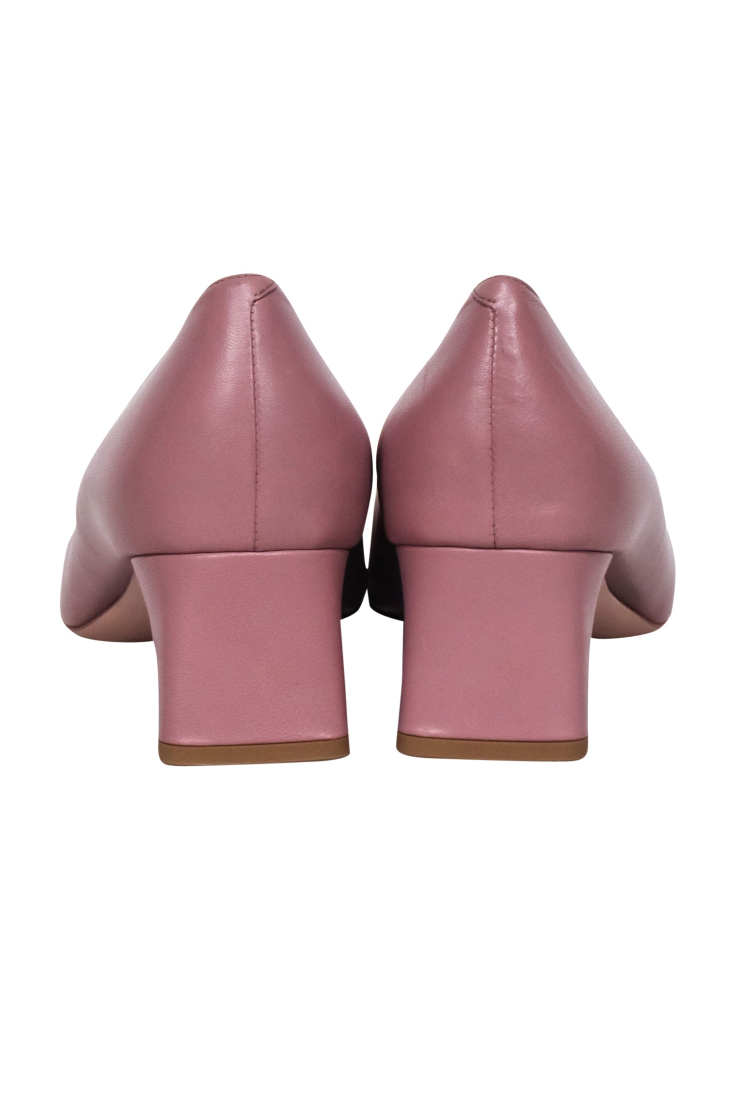 Roger Vivier Mauve Leather Chunky Heel Pumps with Large Buckle - Size 12