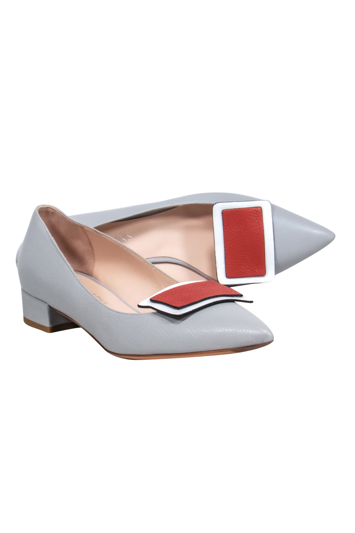 Bells & Becks - Stunning Baby Blue Pointed Toe Block Heeled Flats with Square Toe Design, Size 8