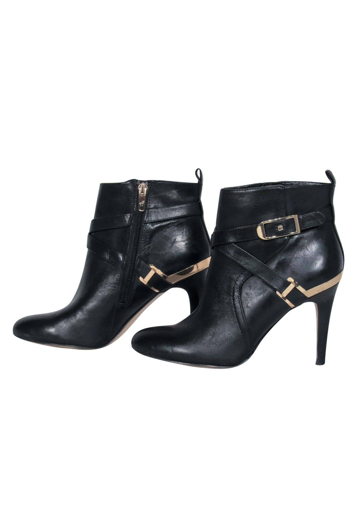 Marc Fisher Black Leather Stiletto Heeled Booties - Size 7.5: A Must-Have for Fashionistas