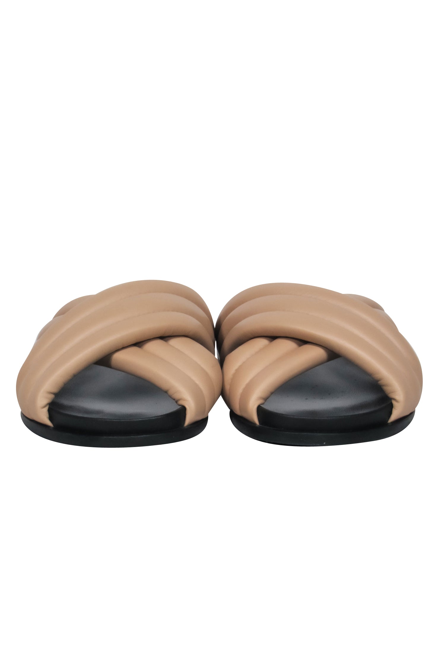 Aquatalia Beige Puffer Slide Sandals - Size 10, Your Dream Vacation Footwear