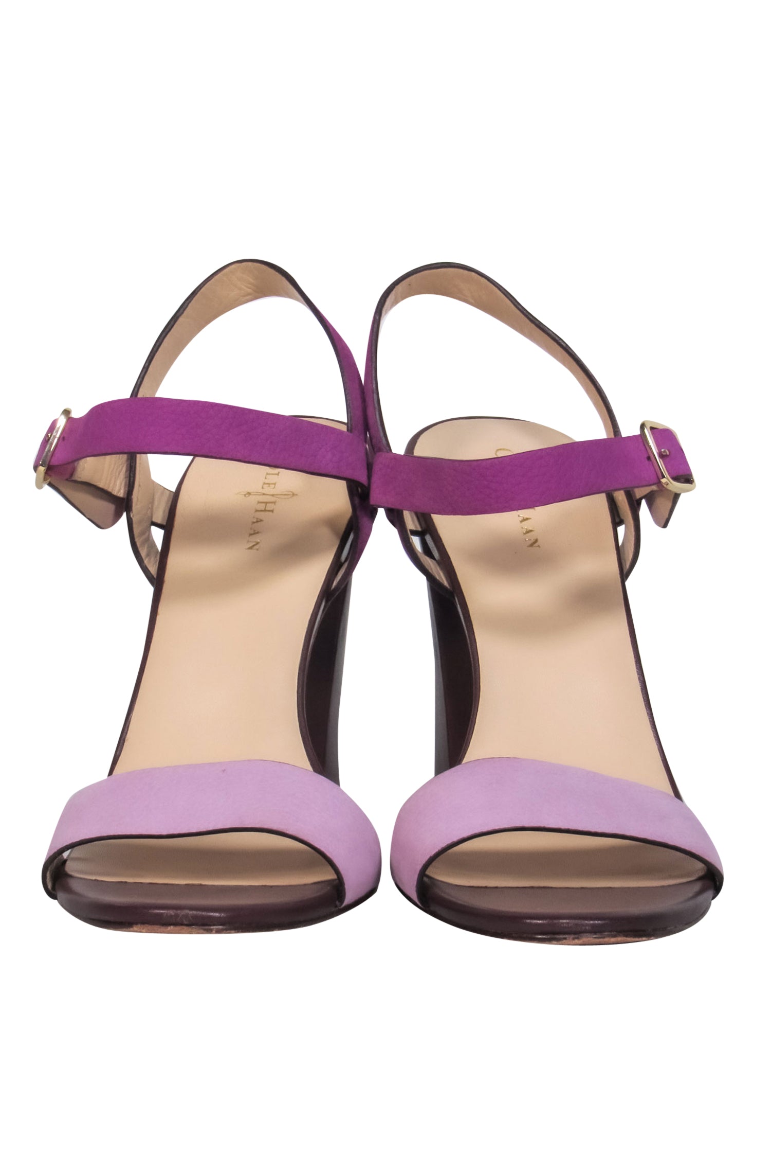 Cole Haan Purple Colorblock Leather Strappy Block Heel Sandals - Size 8: A Summer Must-Have!