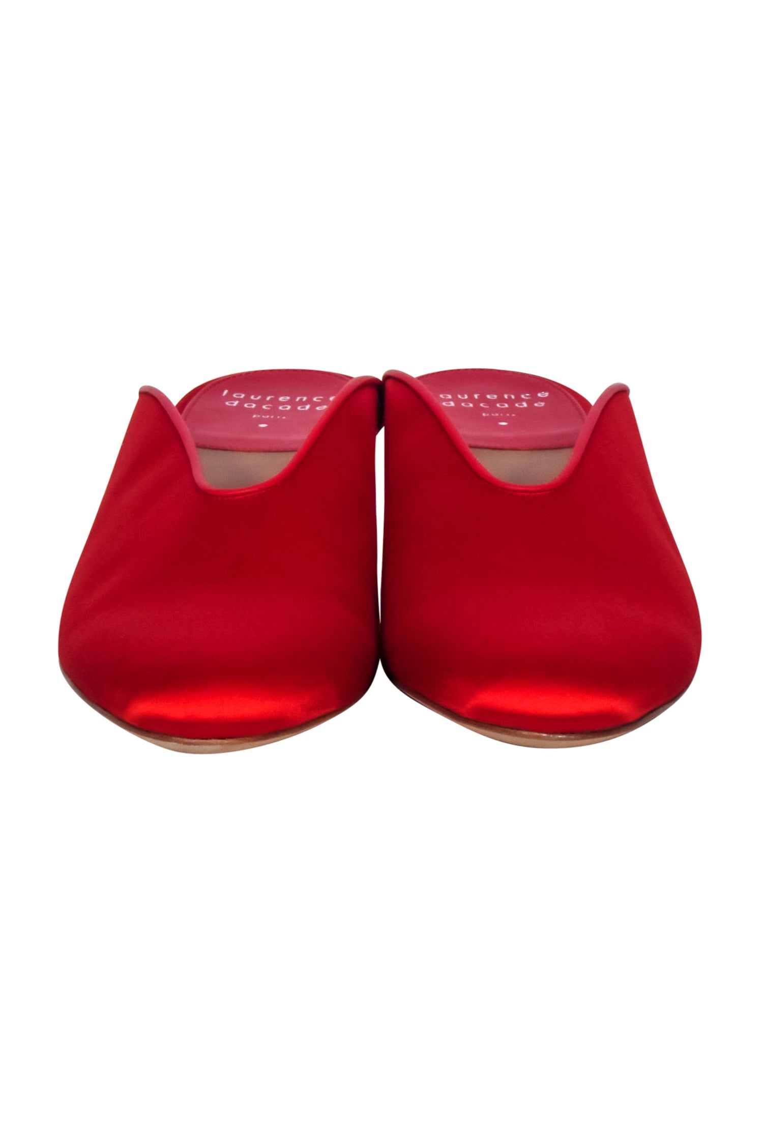 Laurence Dacade Red Satin Mule Heels - Size 10: Holiday Glam!