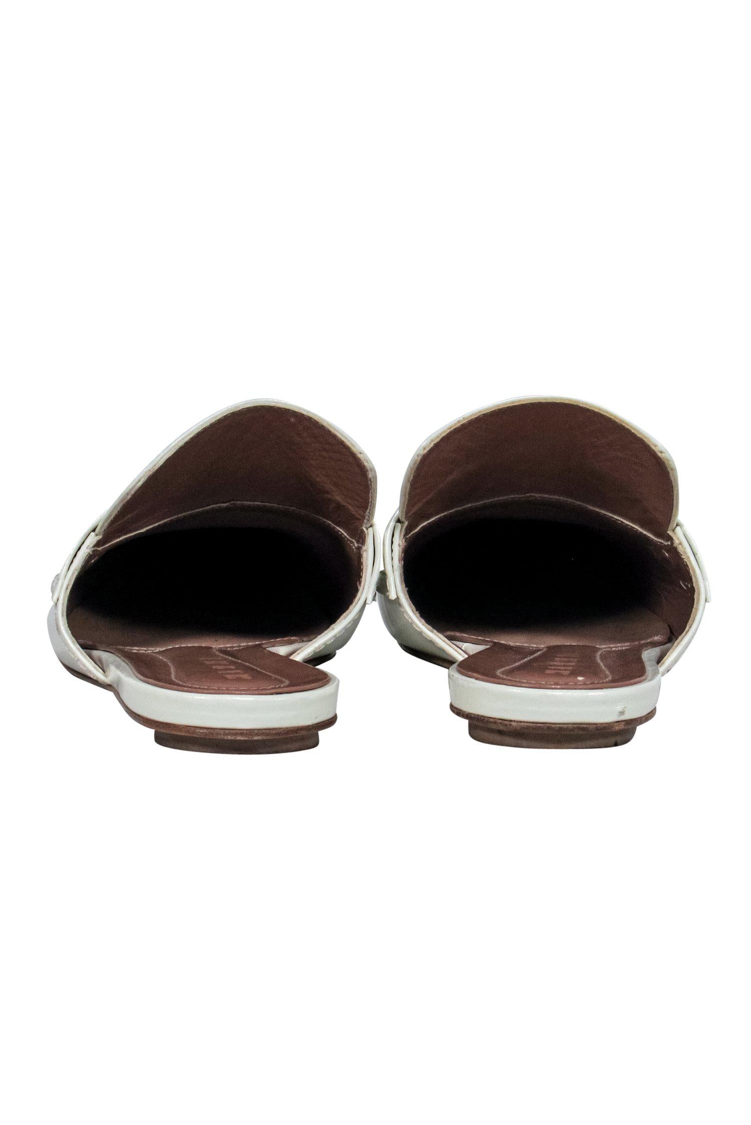 Marni White Pointed Toe Slide Mules - Size 11 - Fashion Must - Have