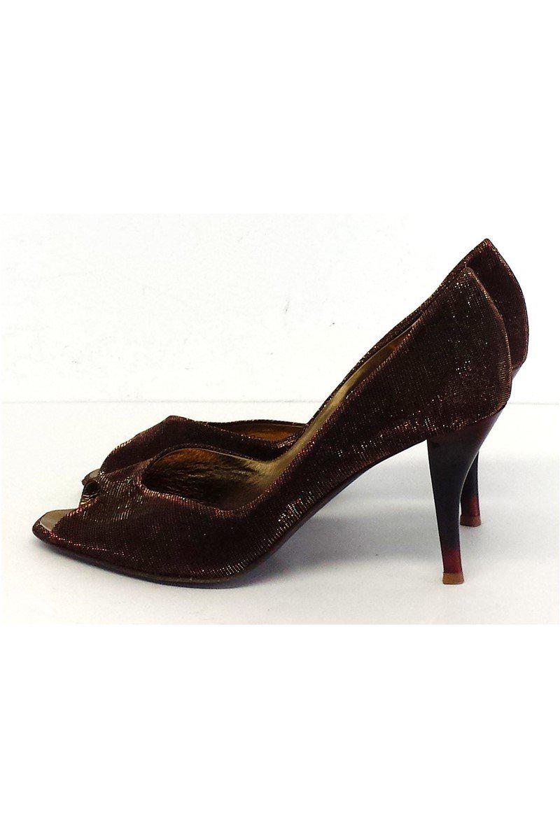 Giuseppe Zanotti Bronze Metallic Peep Toe Pumps - Size 8: A Fashion Statement!
