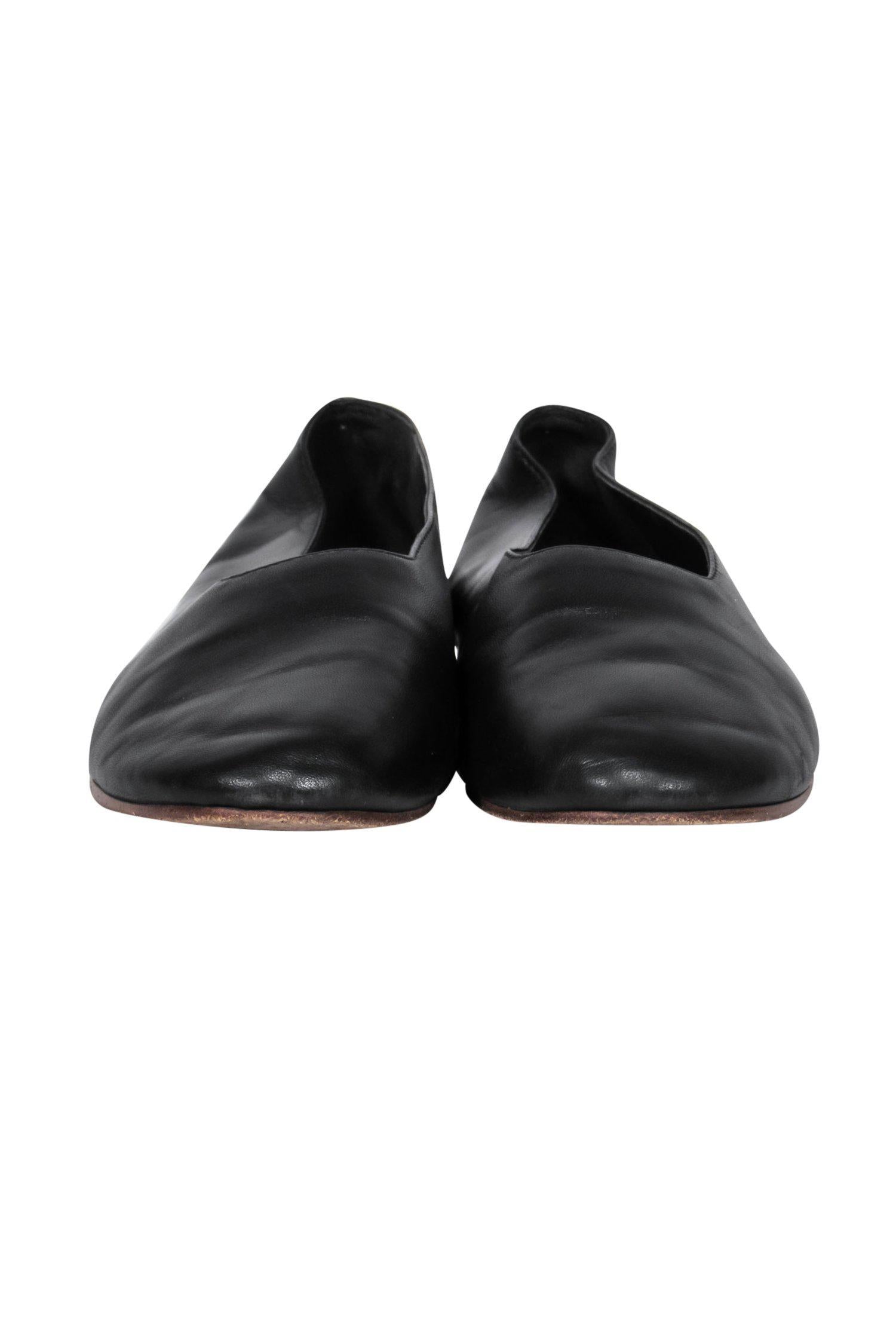 Vince's Stunning Black Leather Maxwell Flats - Size 7