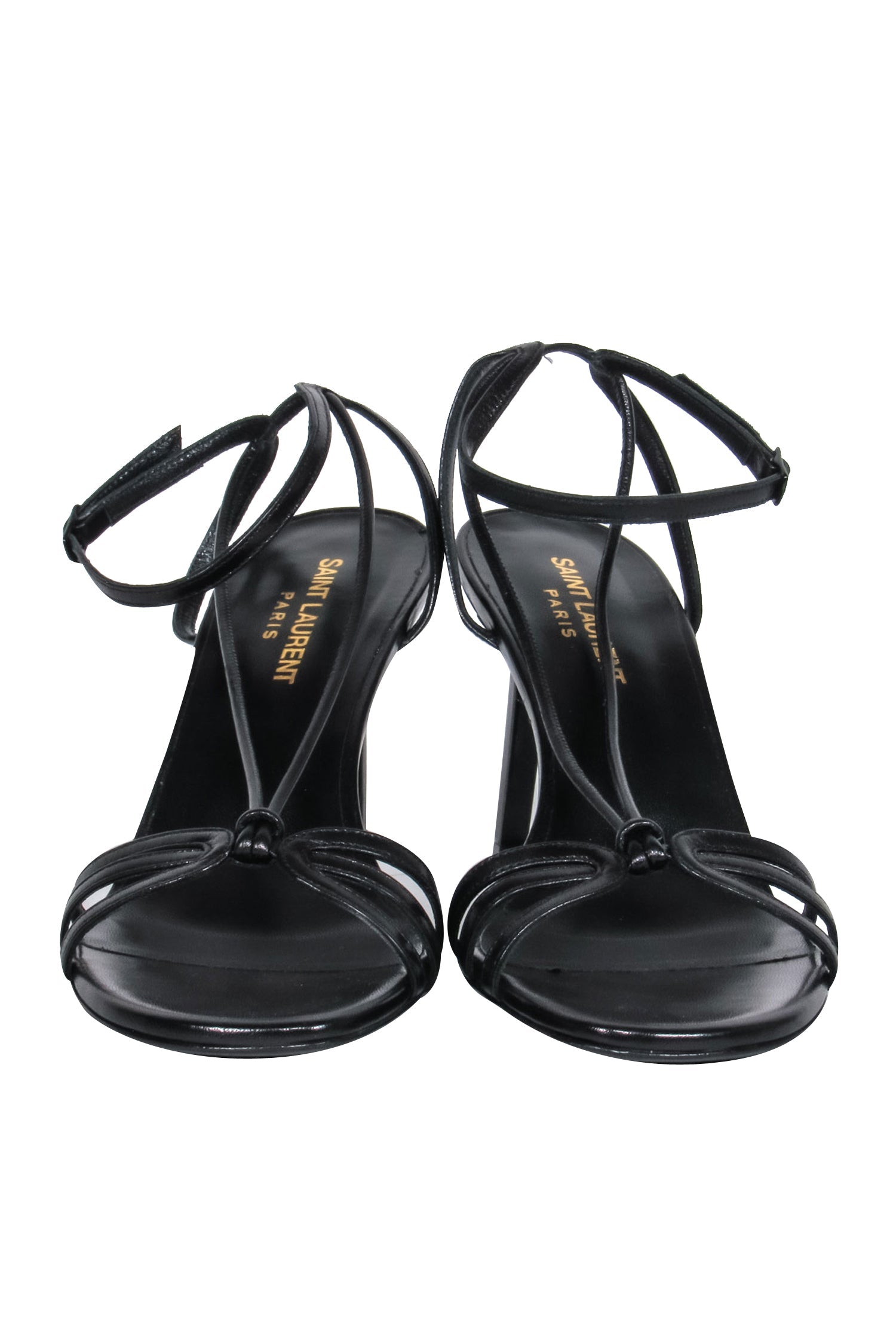 Saint Laurent Black Strappy Leather Heels - Size 8, Summer's Must-Have!