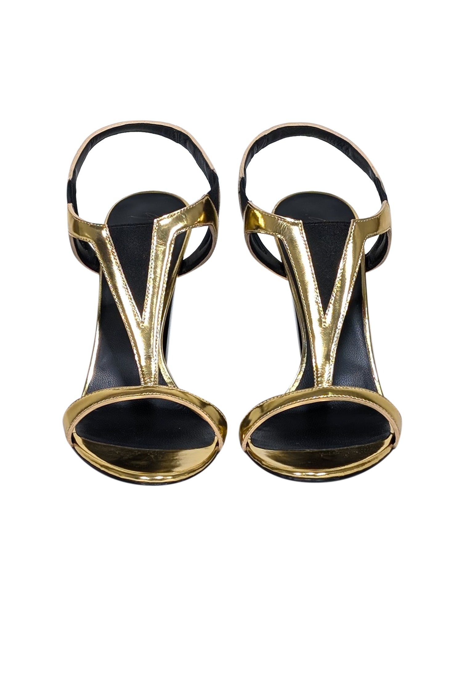 Giuseppe Zanotti Gold Metallic Open Toe Pumps - Size 9 - Unleash Your Rebel Style!