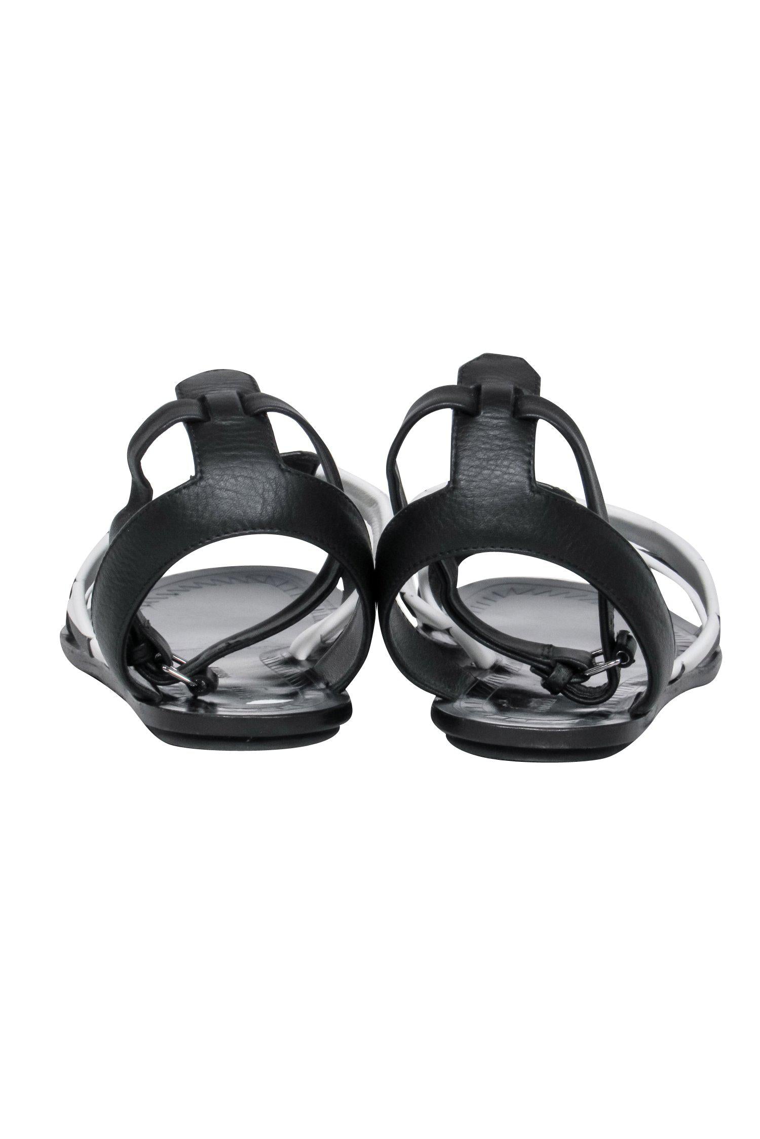 Proenza Schouler - Stunning Black & White Geometric Woven Strappy Sandals in Size 9
