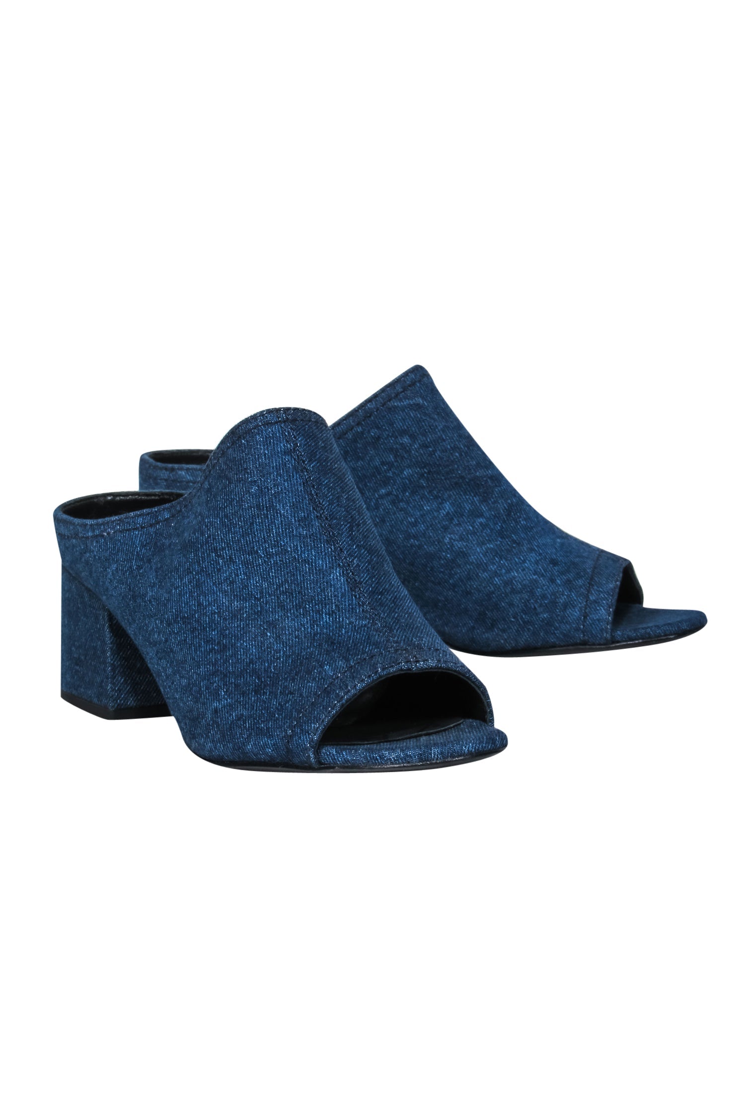 3.1 Phillip Lim Blue Denim Open Toe Mule Heels - Size 6: Elevate Your Style!