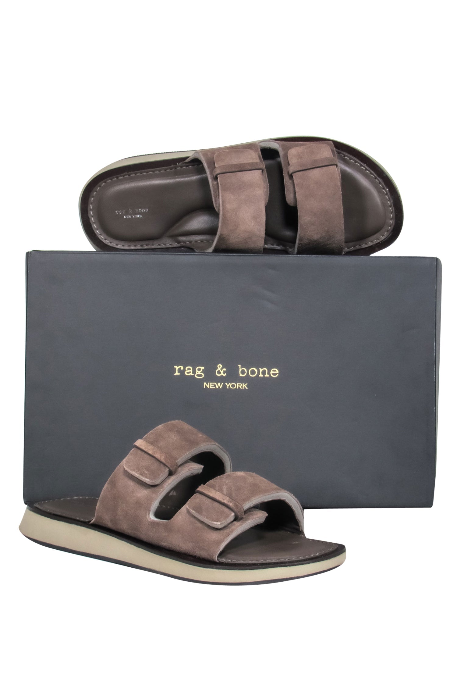 Rag & Bone Brown Suede Tundra Slide Sandals - Size 9 - Stylish Summer Must-Haves