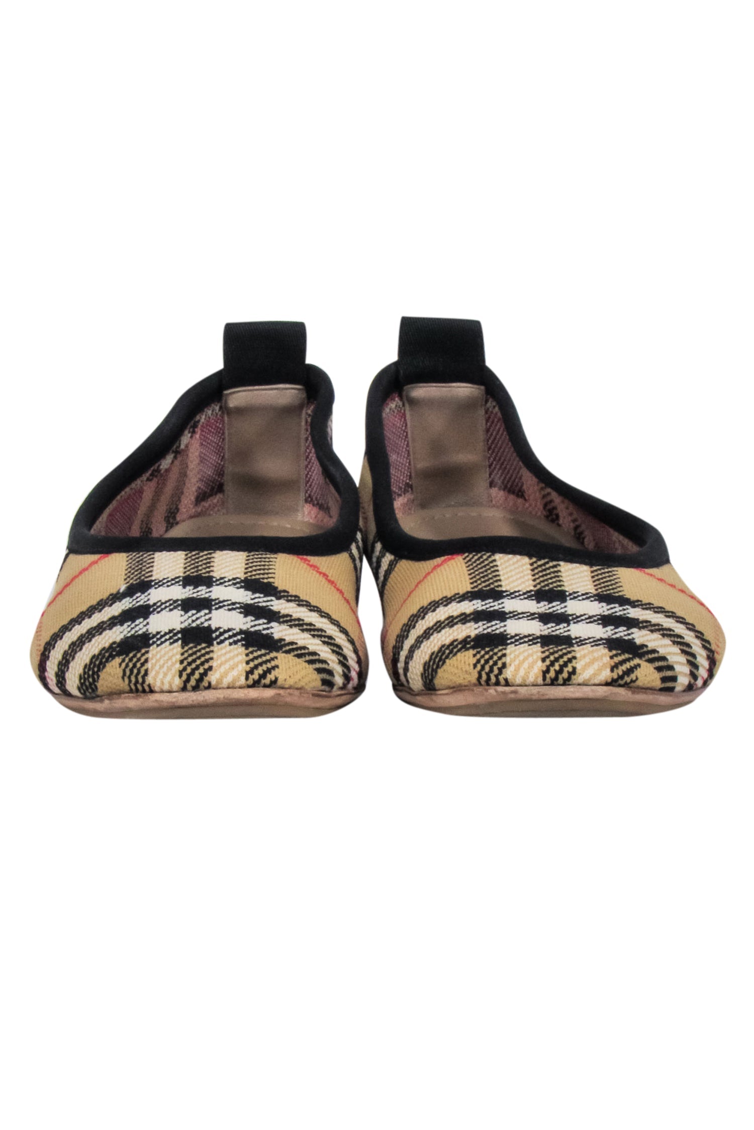 Burberry's Irresistible Beige Signature Plaid Flat Shoes - Size 7.5