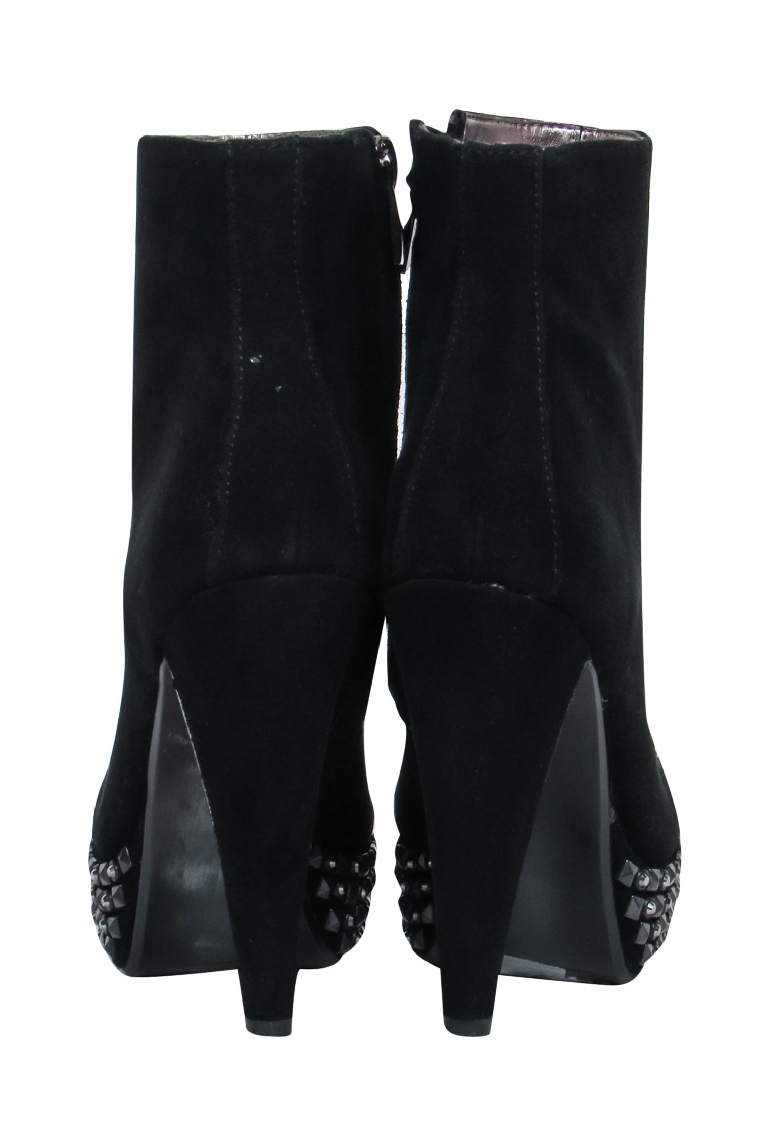 Sam Edelman Studded Black Suede Platform Stiletto Booties - Size 6