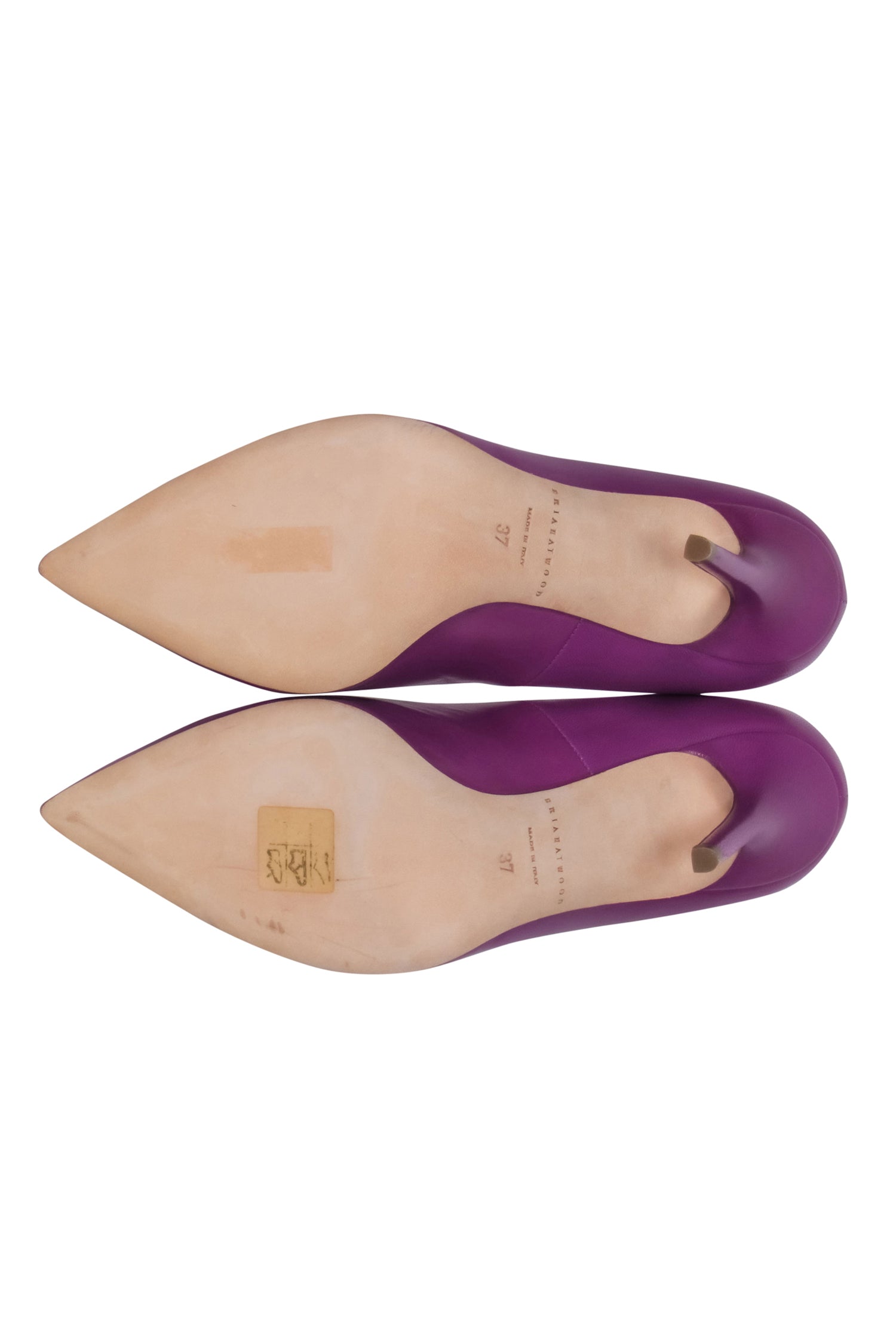 Brian Atwood Purple Leather Pointed Toe Pumps - Size 7: Elevate Your Style!