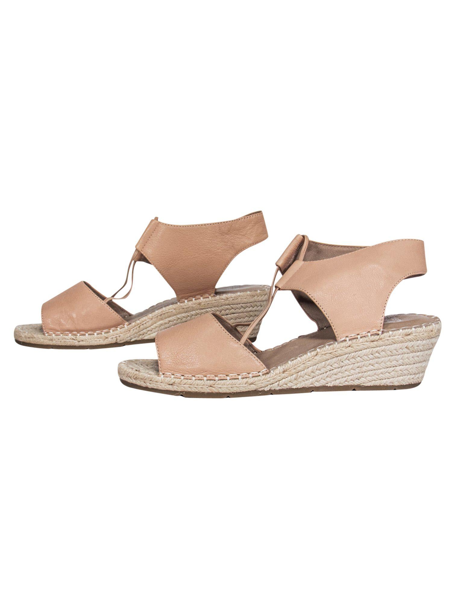 Eileen Fisher Tan Woven Wedge Sandals - Size 10: Your Tropical Vacation Essential