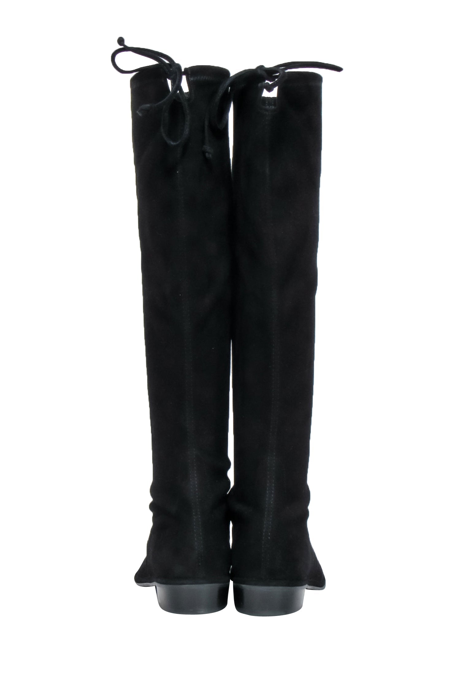 Stuart Weitzman's Stunning Black Suede Knee - High Flat Boots in Size 8